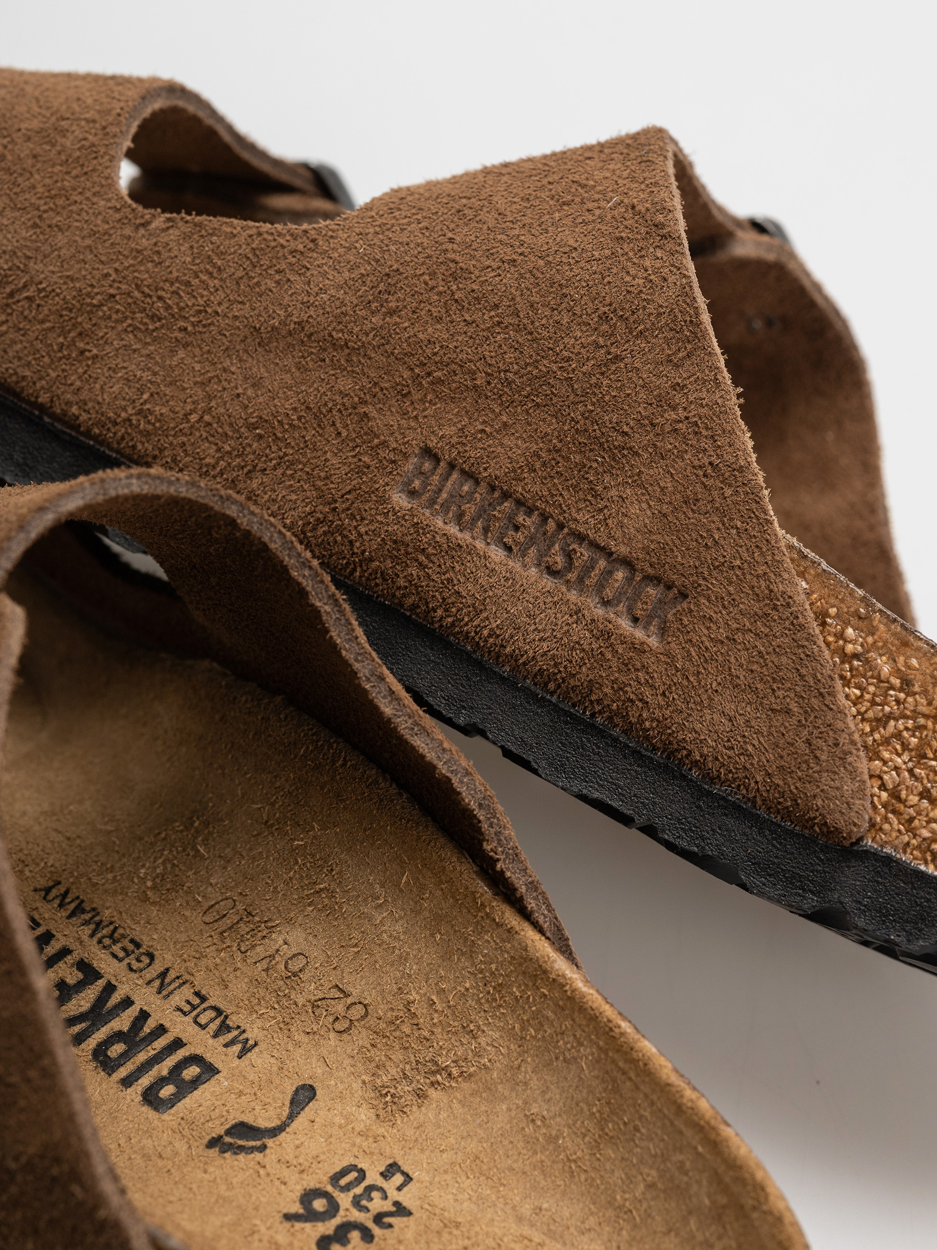 Шльопанці Birkenstock Arizona Suede Leather Narrow (dark tea)