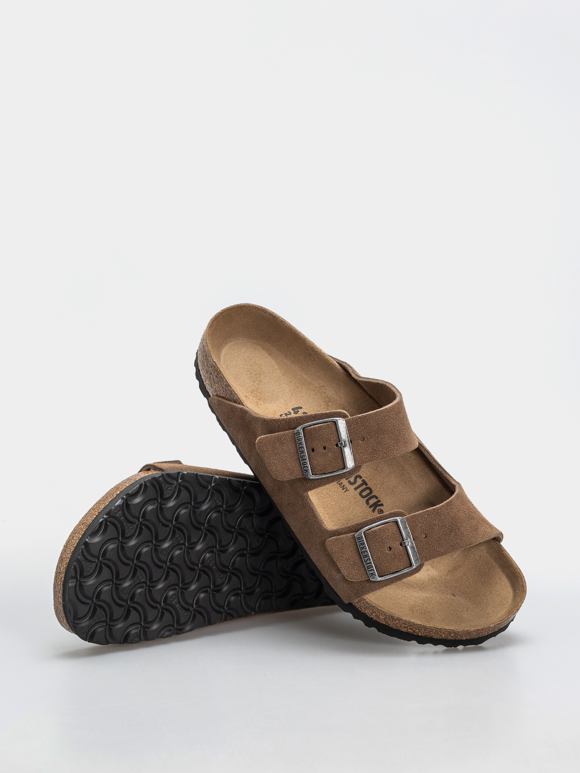 Шльопанці Birkenstock Arizona Suede Leather Regular (dark tea)