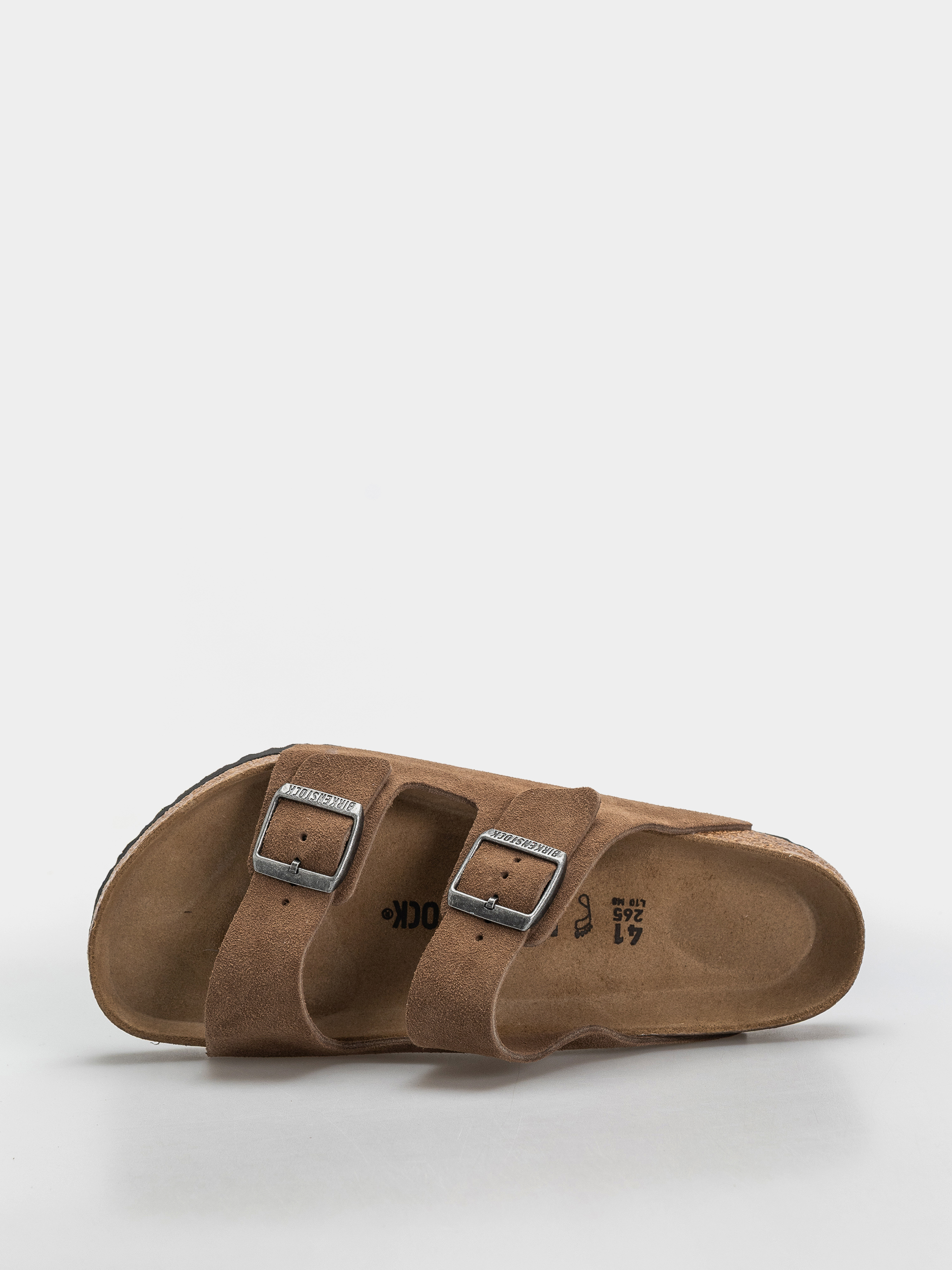Шльопанці Birkenstock Arizona Suede Leather Regular (dark tea)