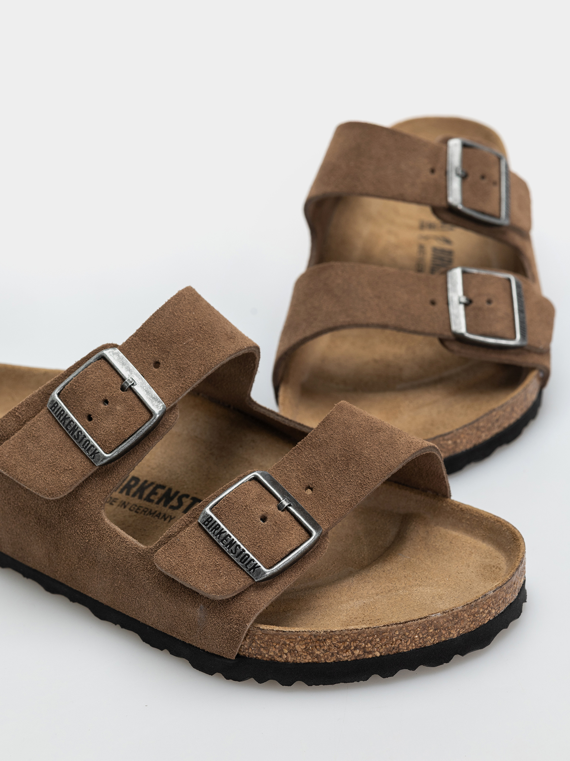 Шльопанці Birkenstock Arizona Suede Leather Regular (dark tea)