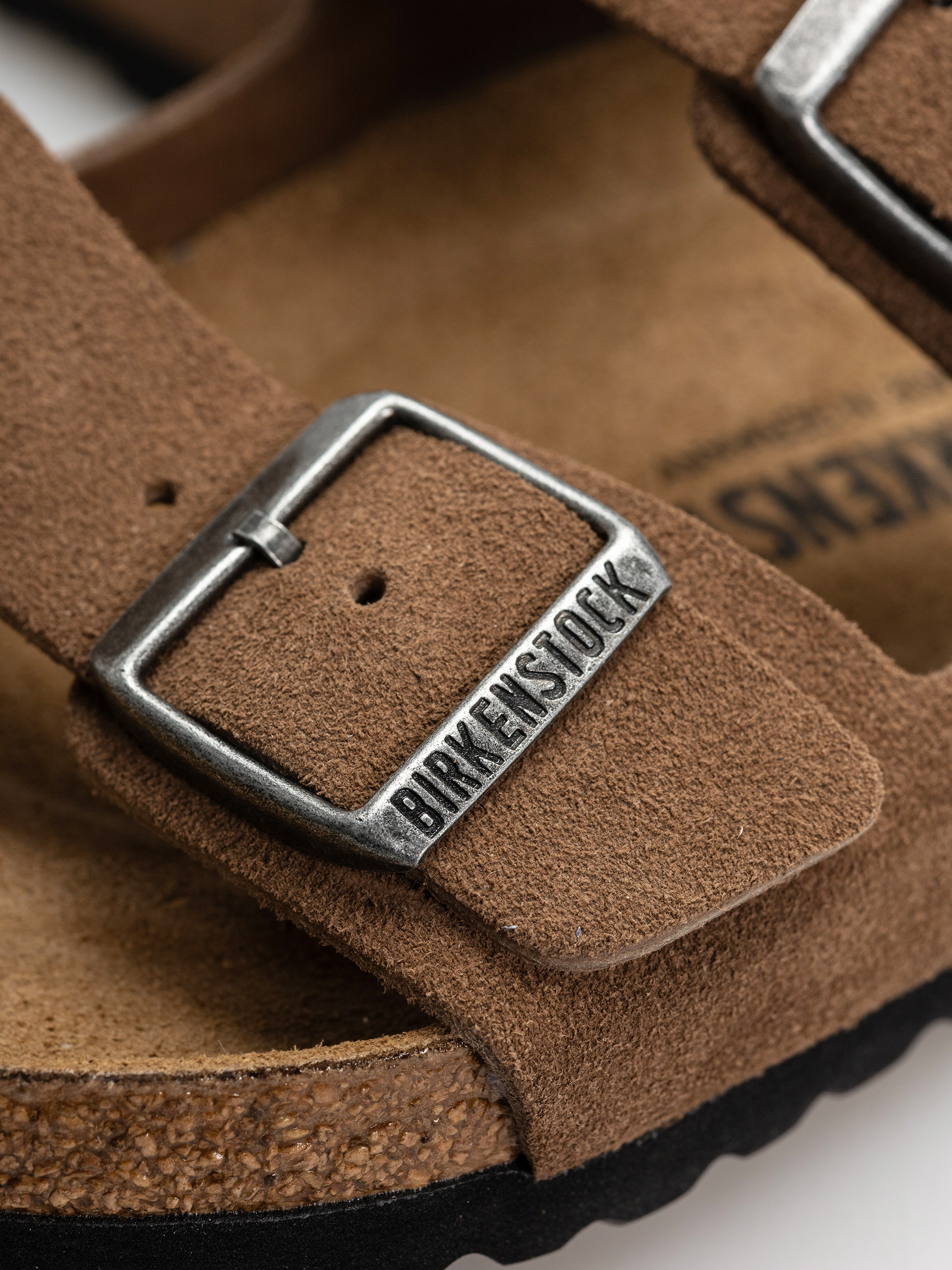 Шльопанці Birkenstock Arizona Suede Leather Regular (dark tea)