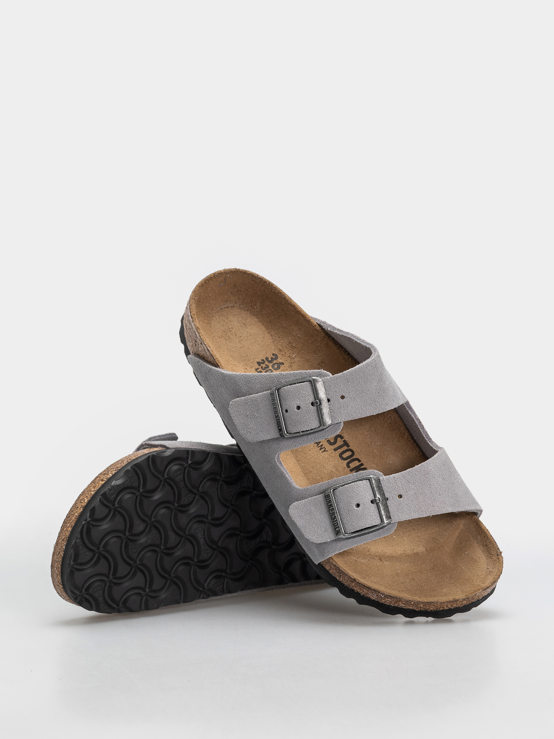 Шльопанці Birkenstock Arizona Suede Leather Narrow (lavender sky)