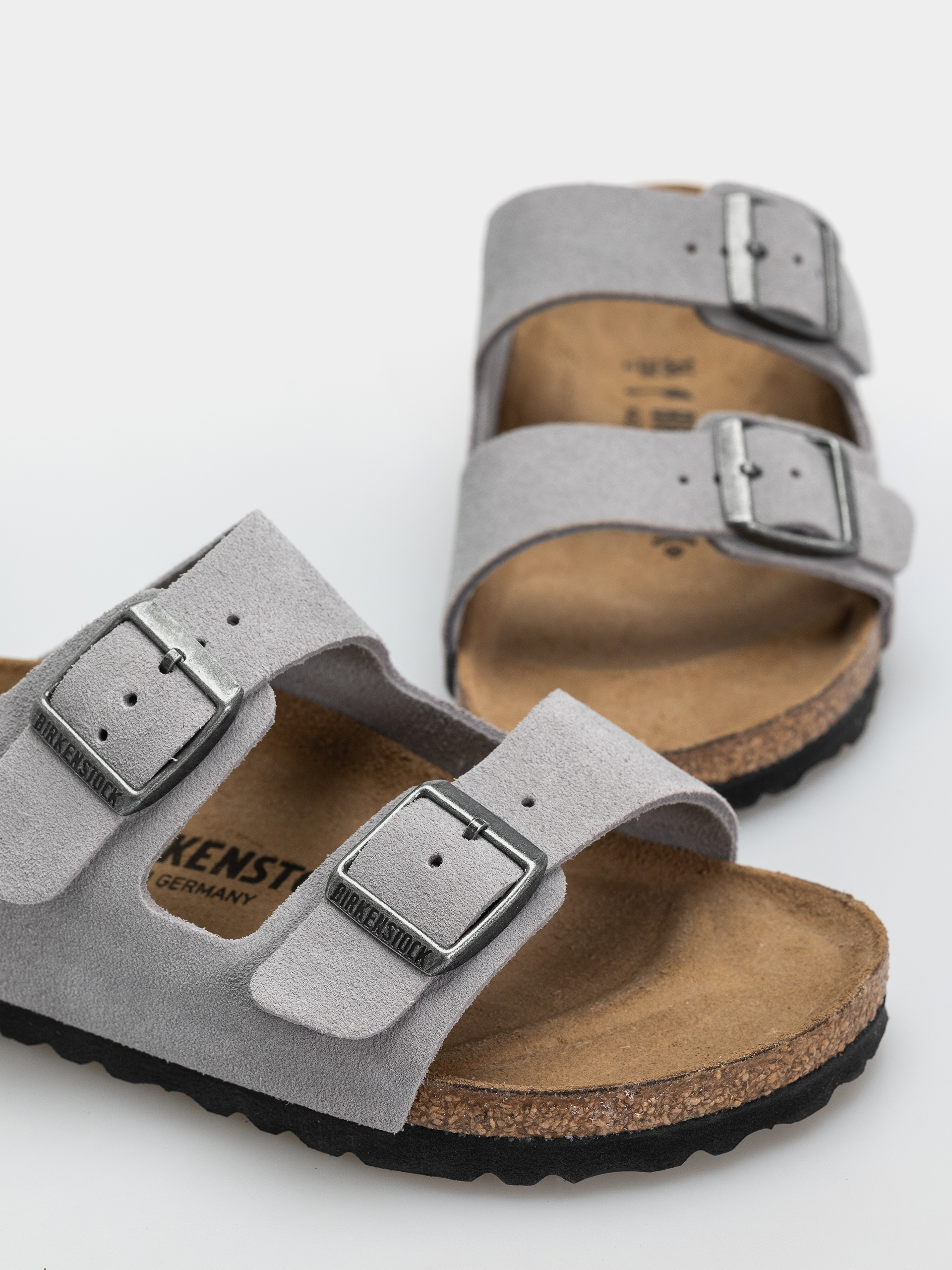 Шльопанці Birkenstock Arizona Suede Leather Narrow (lavender sky)