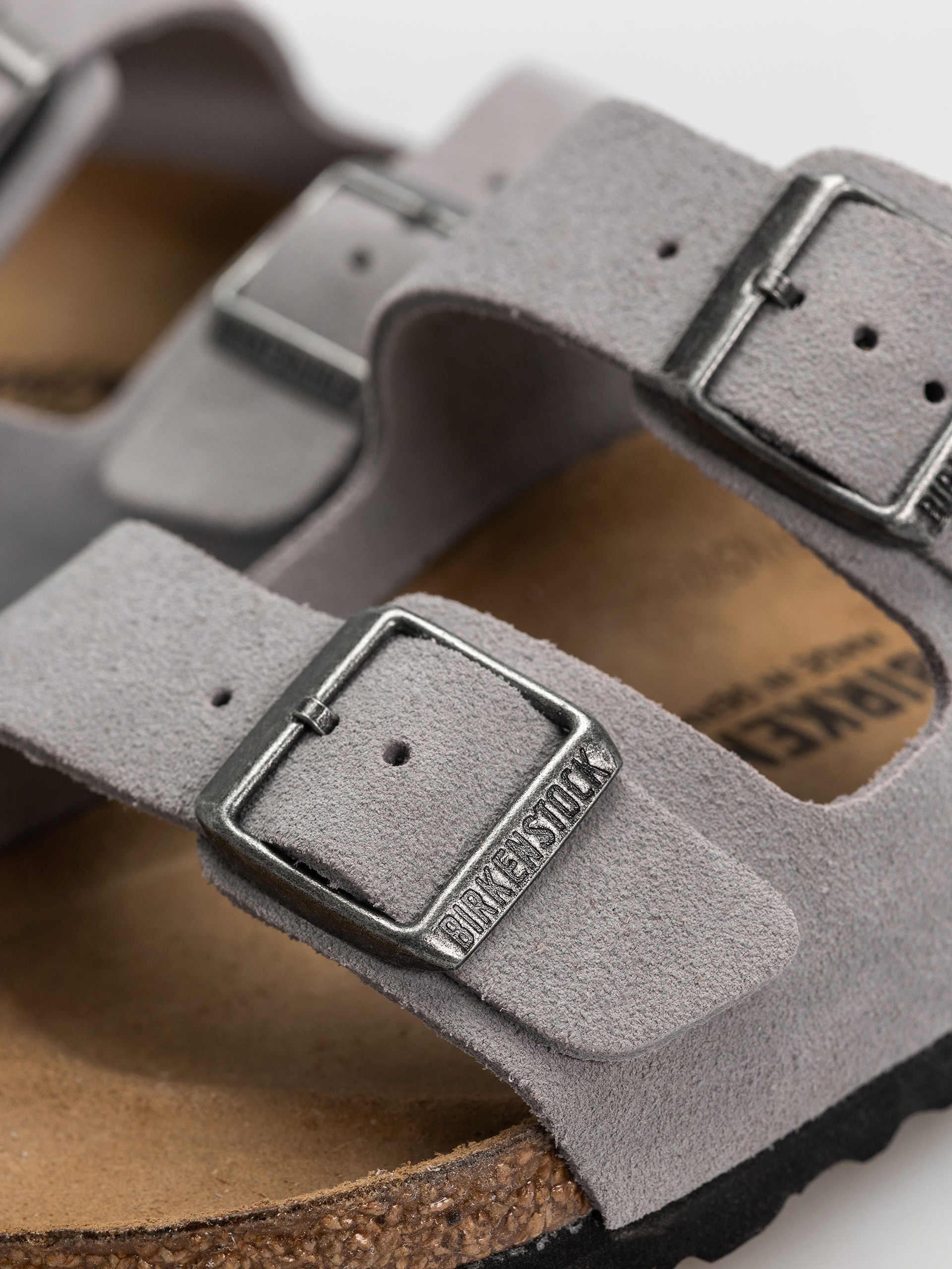 Шльопанці Birkenstock Arizona Suede Leather Narrow (lavender sky)