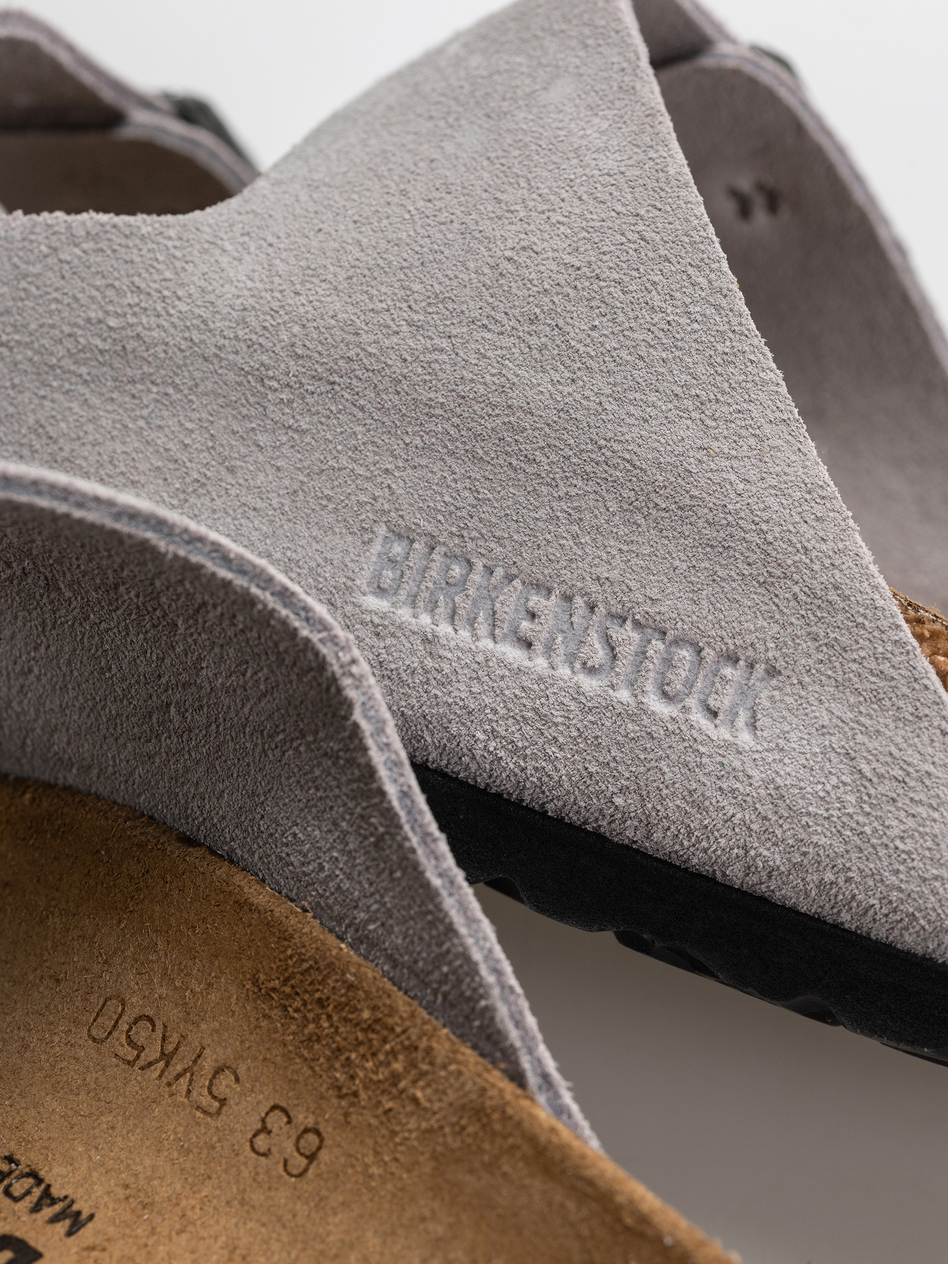 Шльопанці Birkenstock Arizona Suede Leather Narrow (lavender sky)