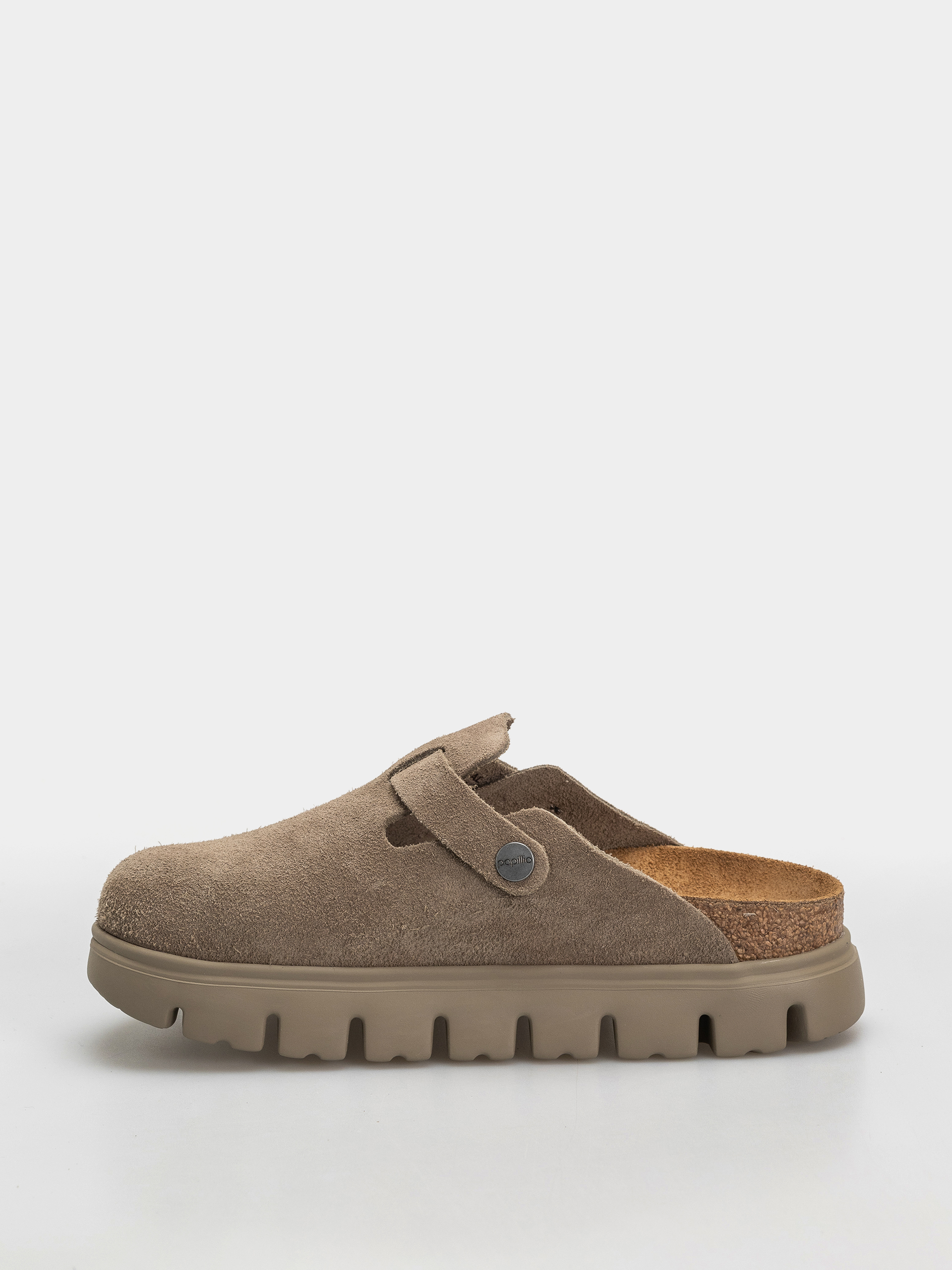 Шльопанці Birkenstock Boston Chunky Suede Leather Narrow Wmn (taupe)