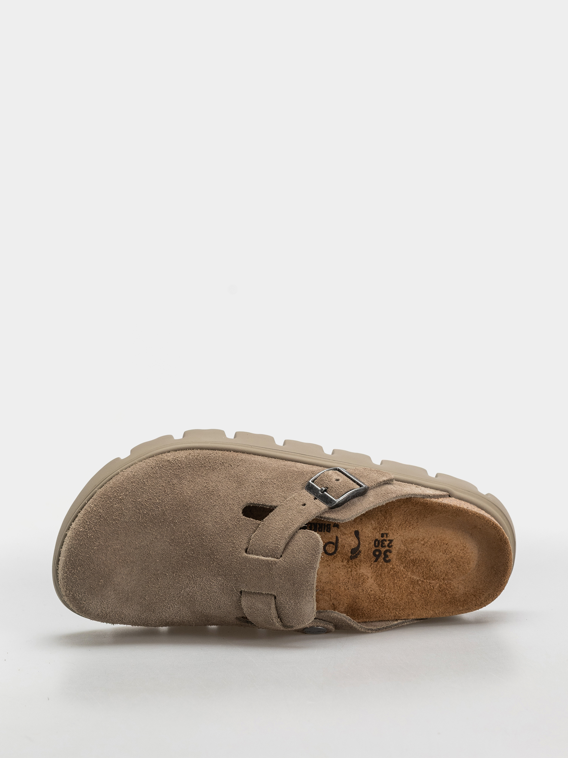 Шльопанці Birkenstock Boston Chunky Suede Leather Narrow Wmn (taupe)