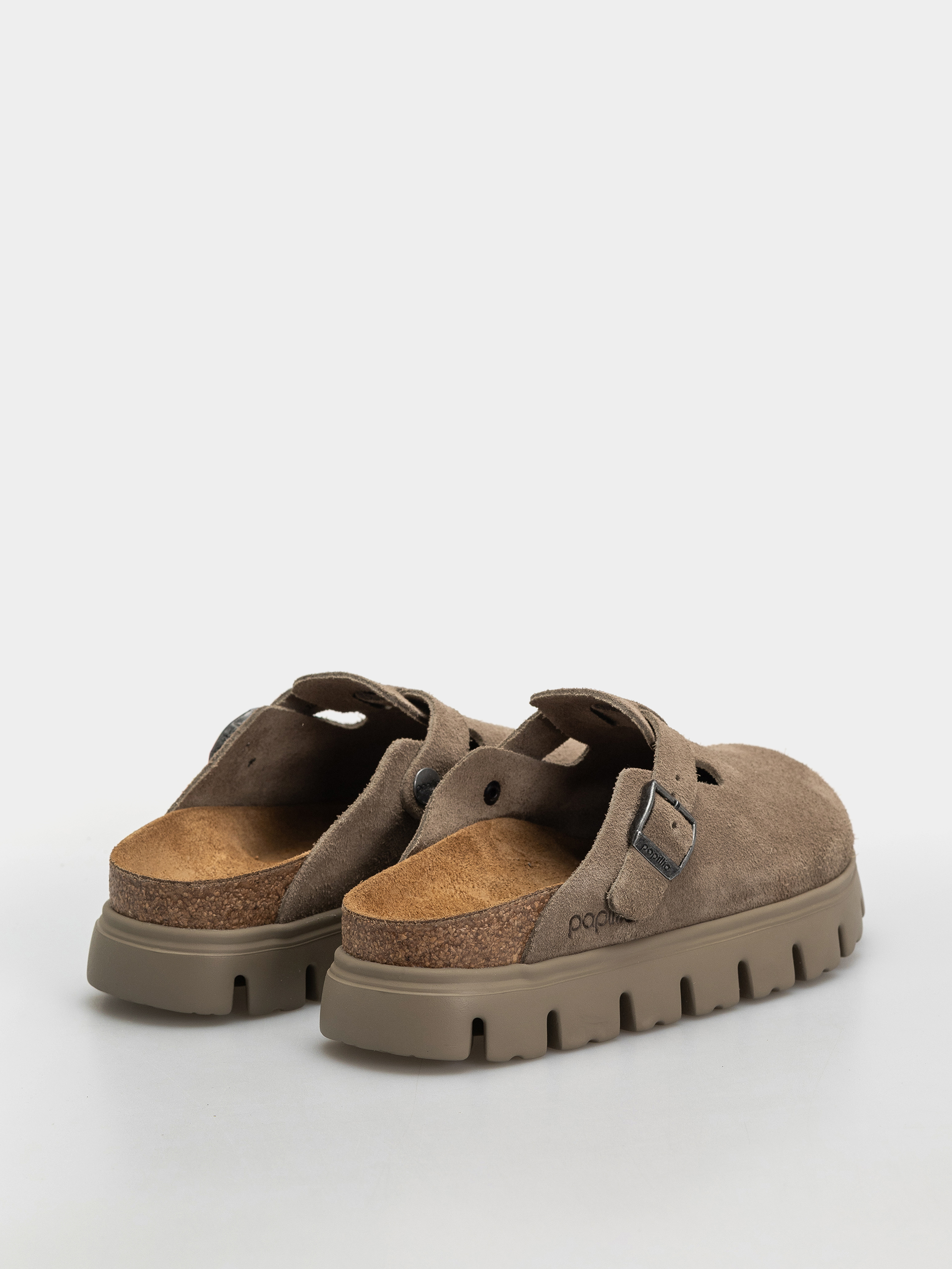 Шльопанці Birkenstock Boston Chunky Suede Leather Narrow Wmn (taupe)