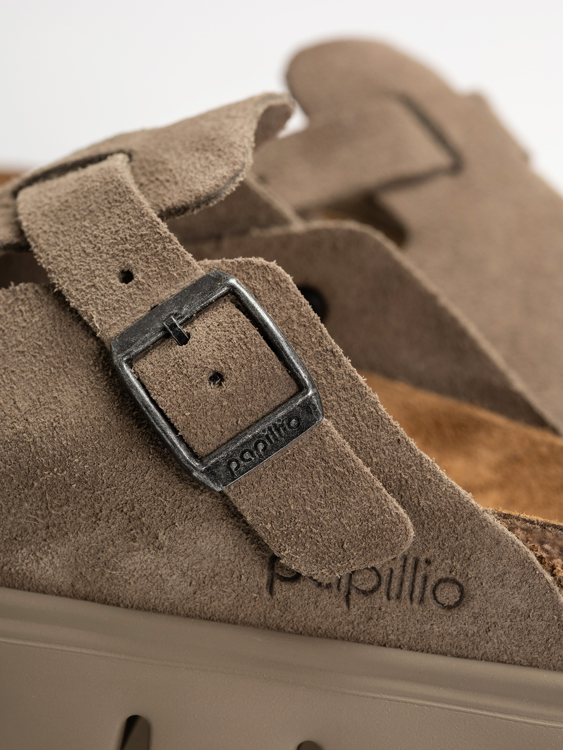 Шльопанці Birkenstock Boston Chunky Suede Leather Narrow Wmn (taupe)