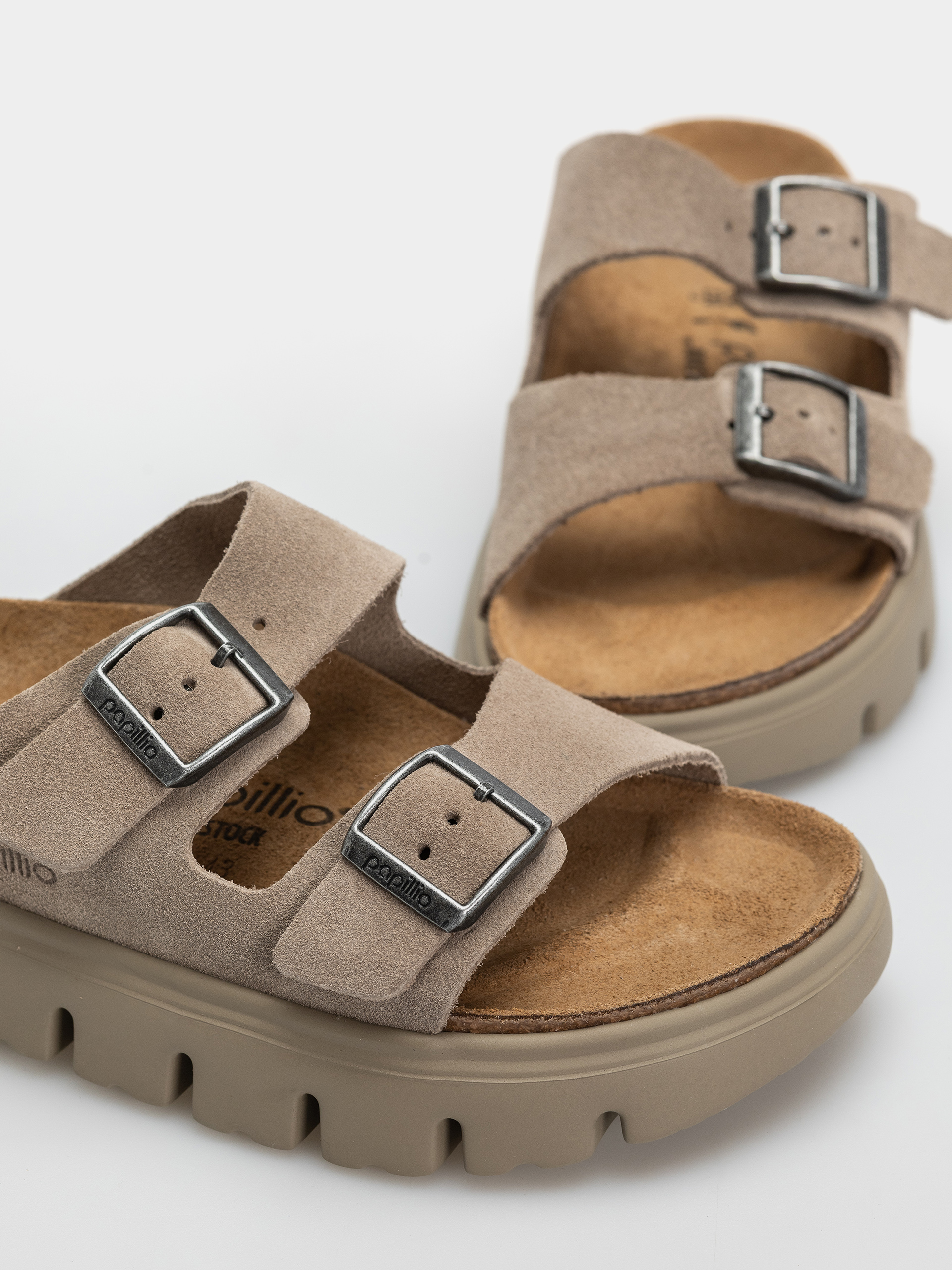Шльопанці Birkenstock Arizona Chunky Suede Leather Narrow Wmn (taupe tonal)