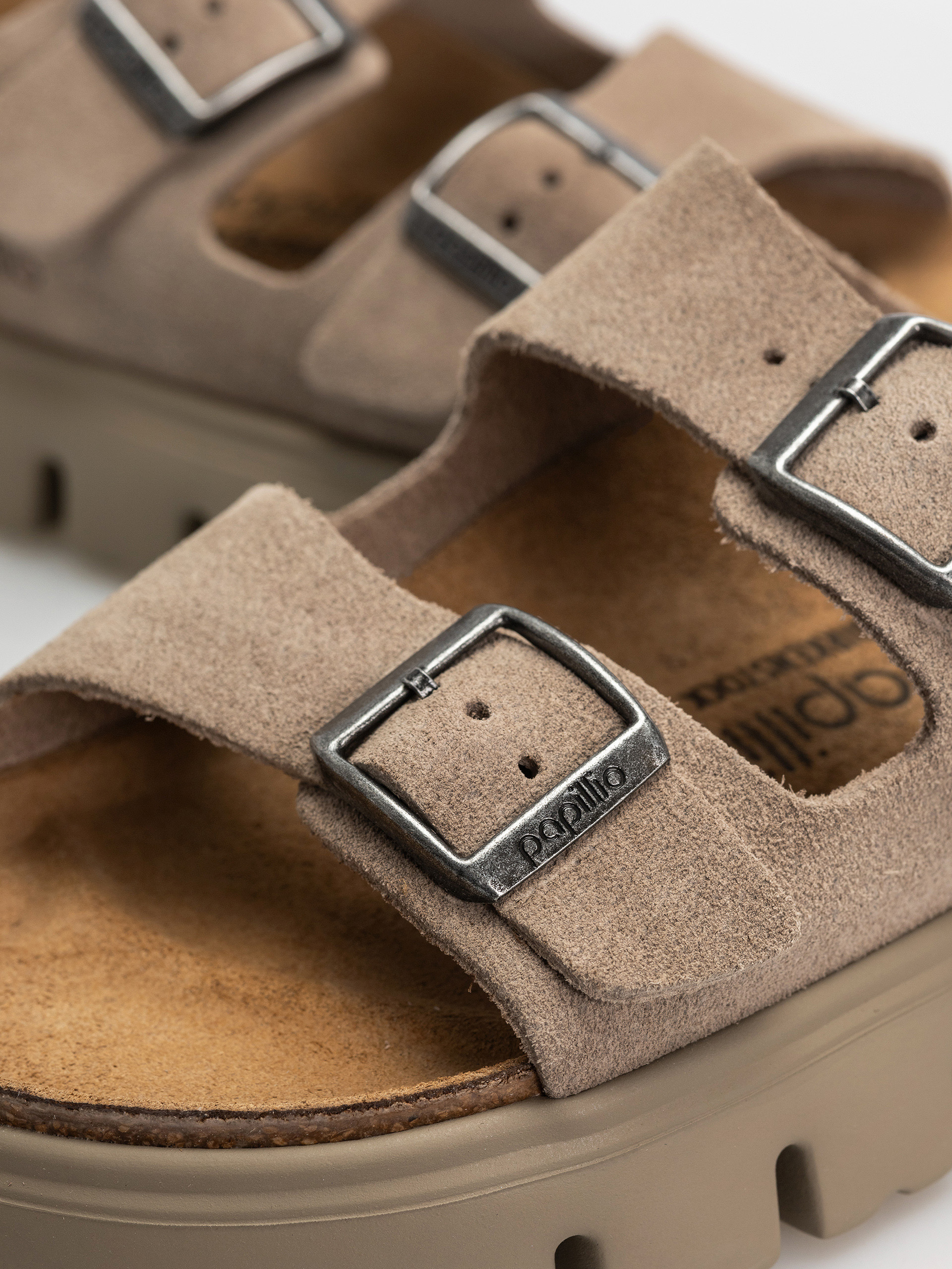 Шльопанці Birkenstock Arizona Chunky Suede Leather Narrow Wmn (taupe tonal)