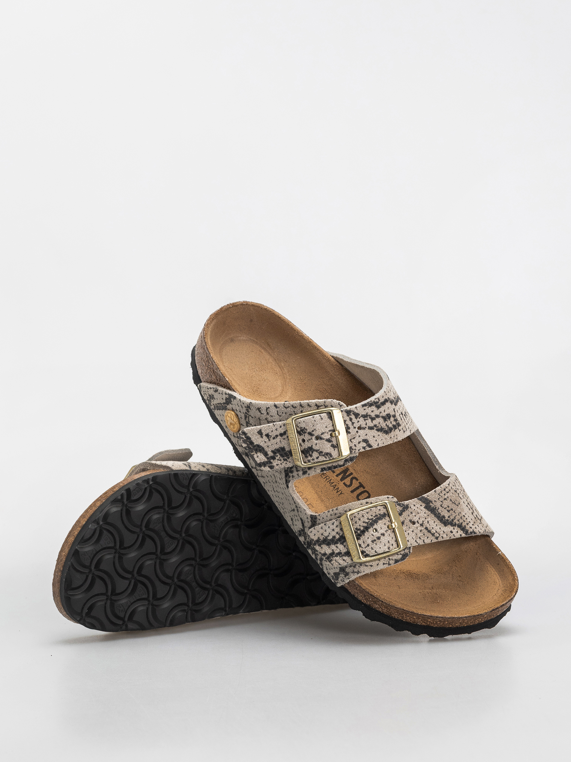Шльопанці Birkenstock Arizona Suede Leather Narrow Wmn (snake oyster)