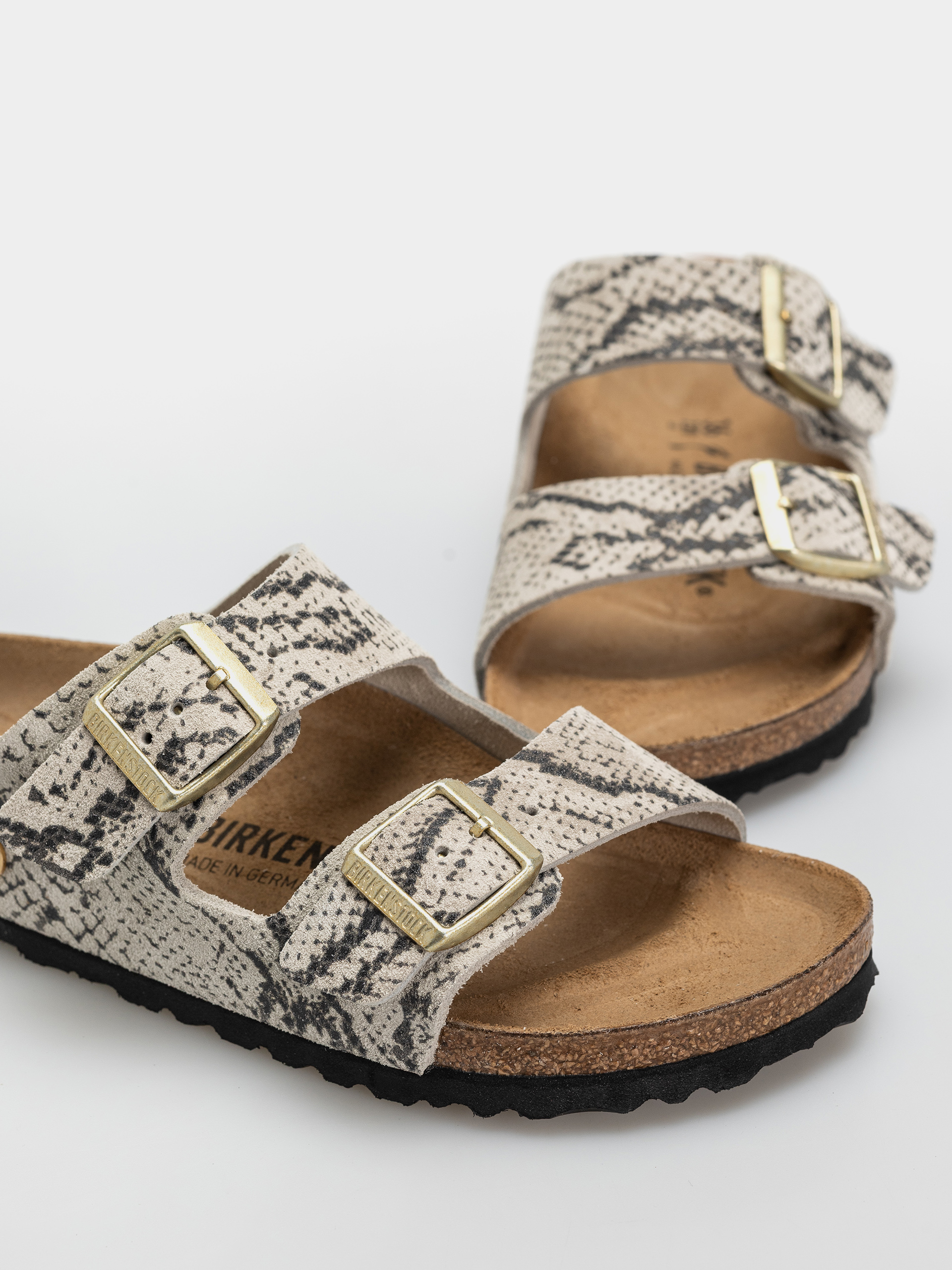 Шльопанці Birkenstock Arizona Suede Leather Narrow Wmn (snake oyster)