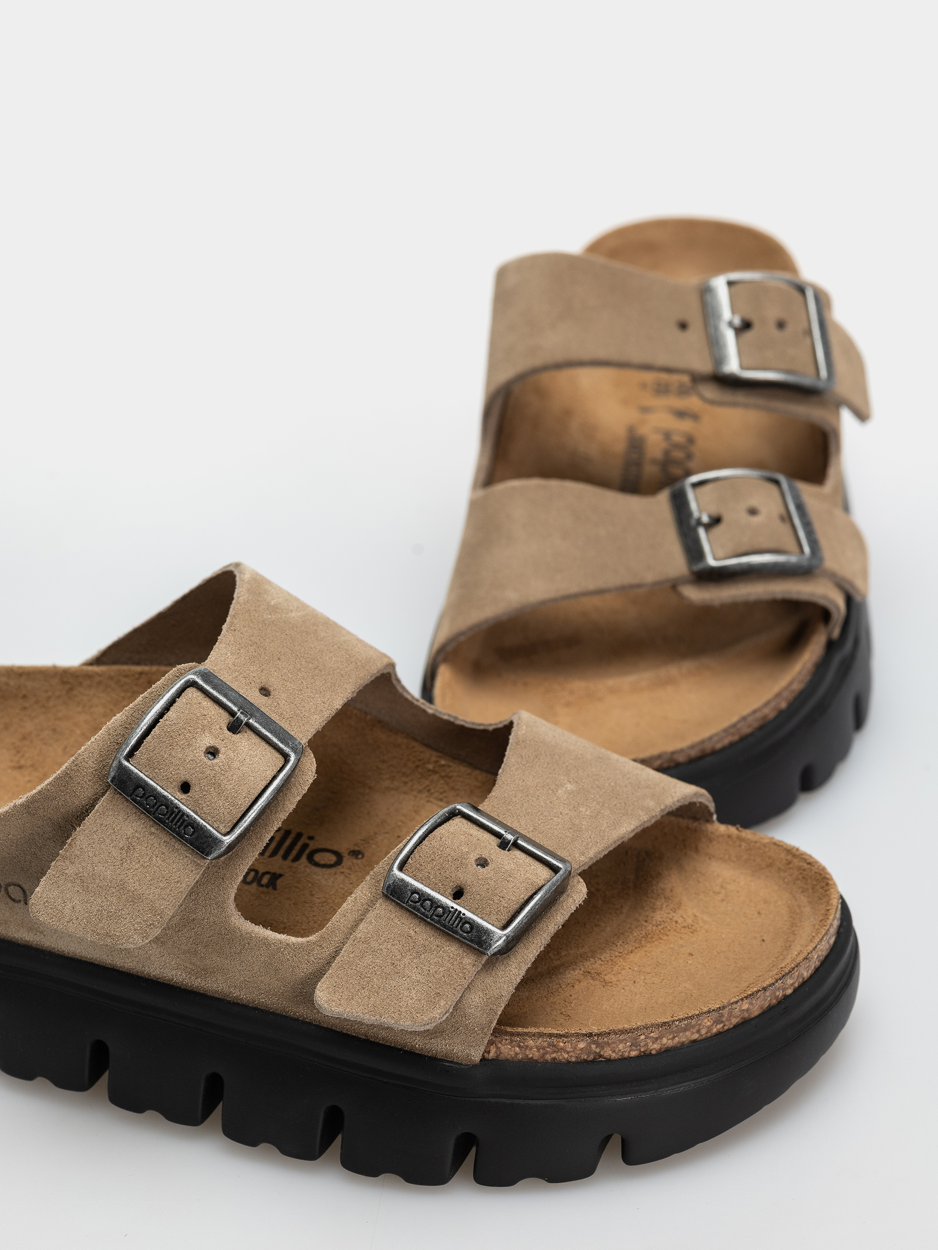Шльопанці Birkenstock Arizona Chunky Suede Leather Narrow Wmn (gray taupe)