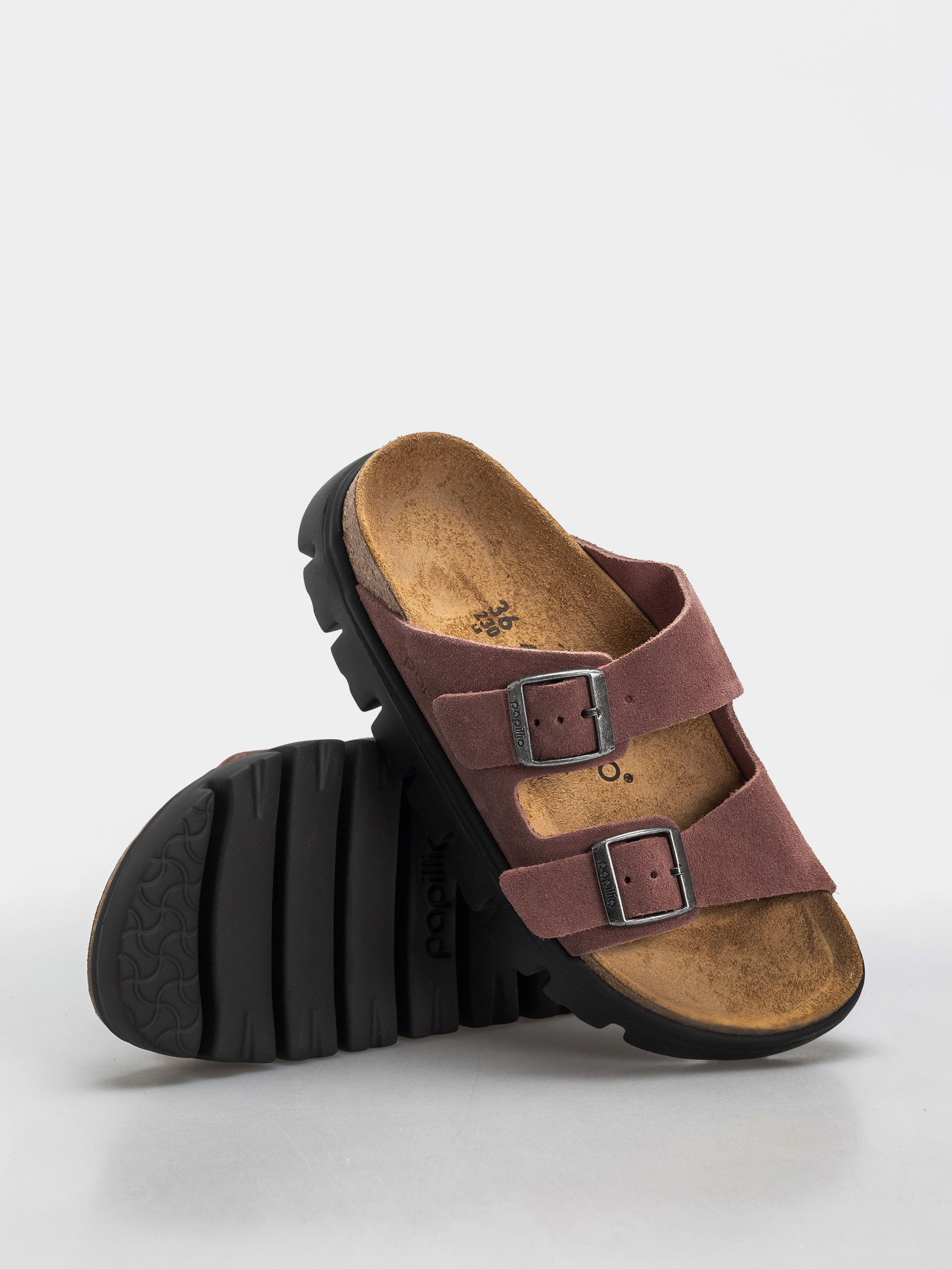 Шльопанці Birkenstock Arizona Chunky Suede Leather Narrow Wmn (pepper)