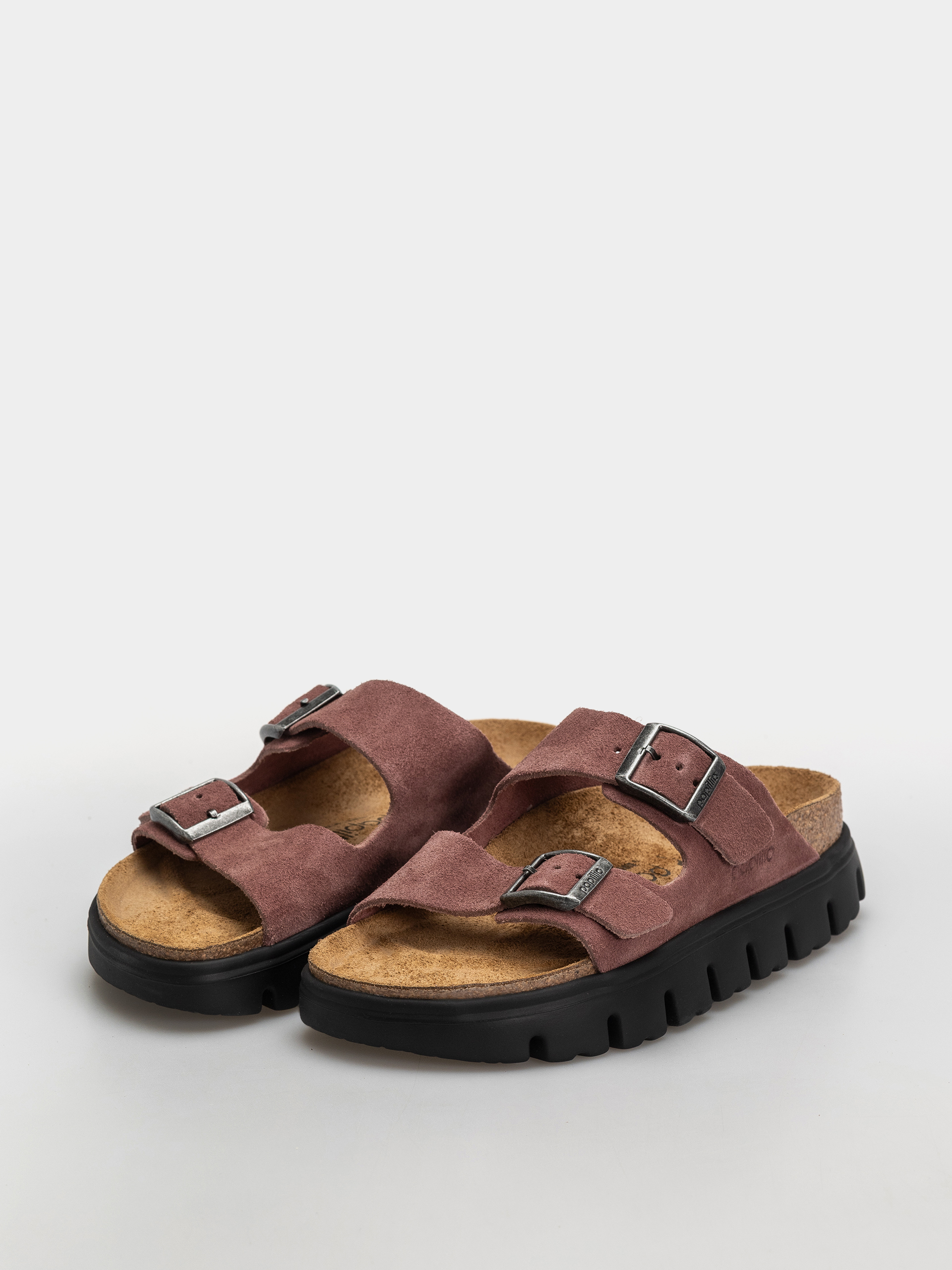 Шльопанці Birkenstock Arizona Chunky Suede Leather Narrow Wmn (pepper)