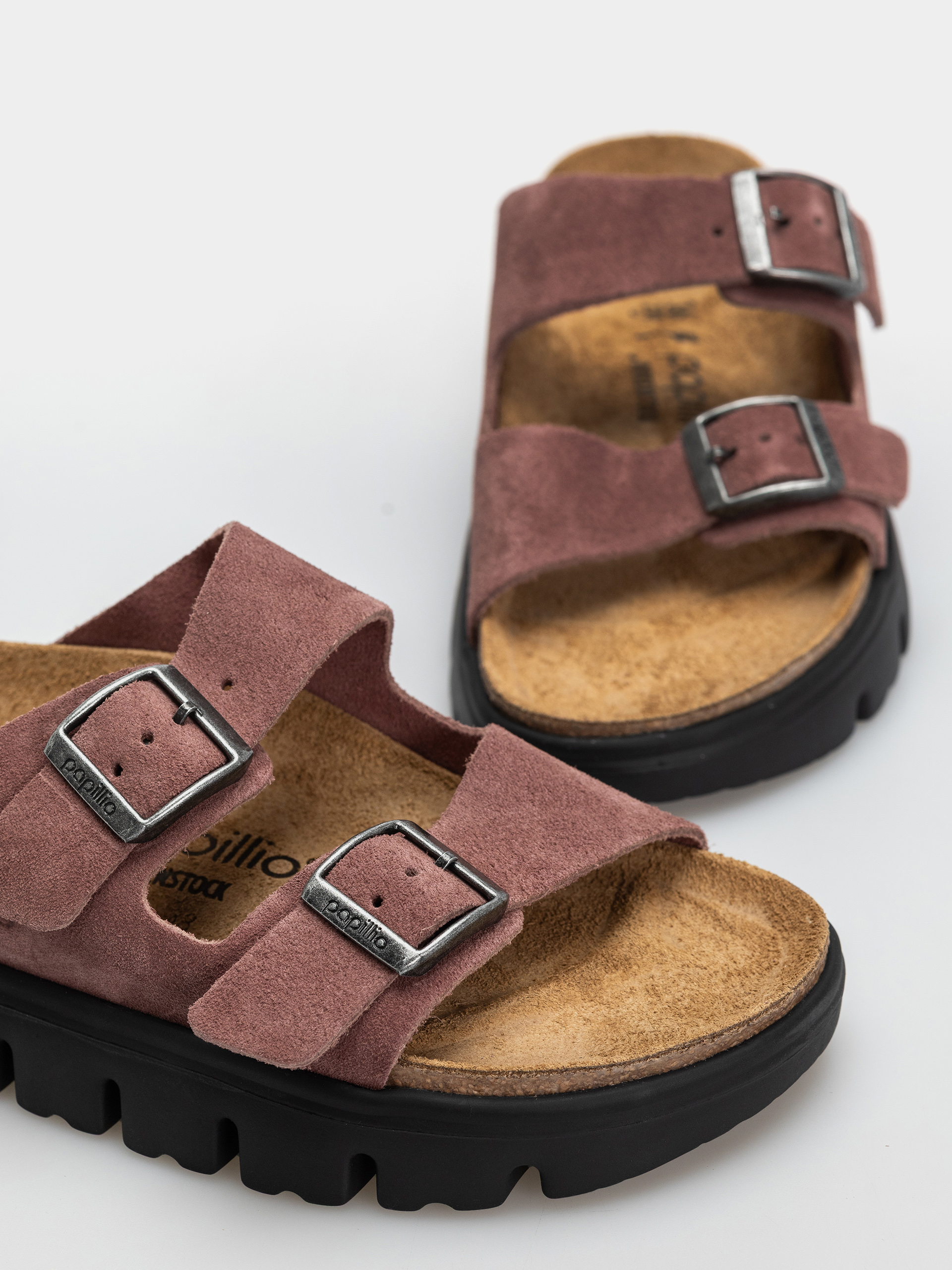 Шльопанці Birkenstock Arizona Chunky Suede Leather Narrow Wmn (pepper)