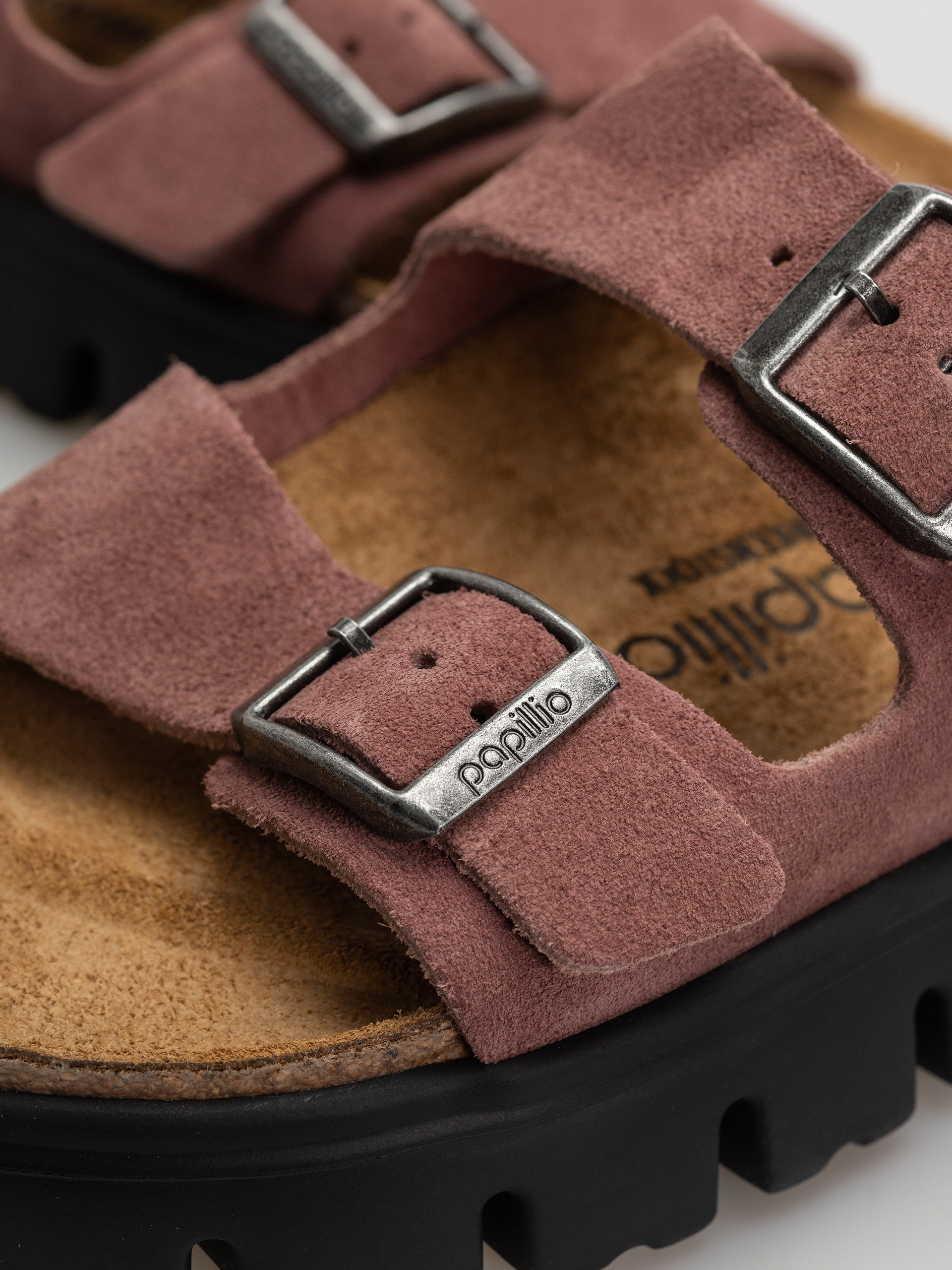 Шльопанці Birkenstock Arizona Chunky Suede Leather Narrow Wmn (pepper)
