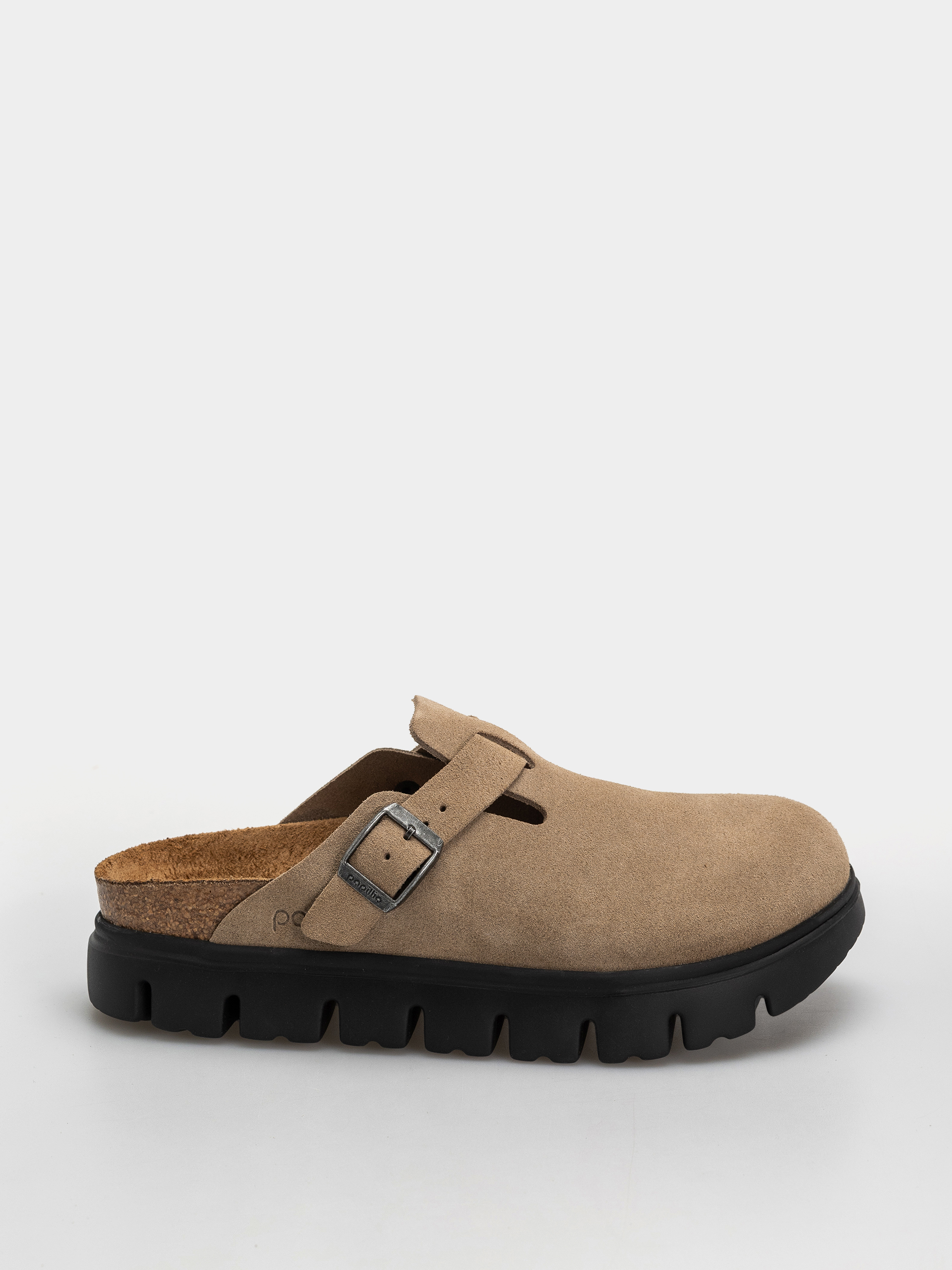 Шльопанці Birkenstock Boston Chunky Suede Leather Narrow Wmn (gray taupe)