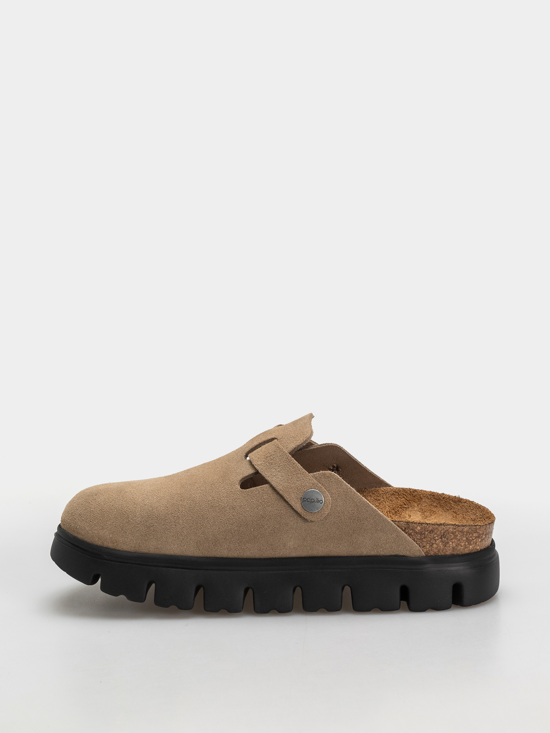 Шльопанці Birkenstock Boston Chunky Suede Leather Narrow Wmn (gray taupe)