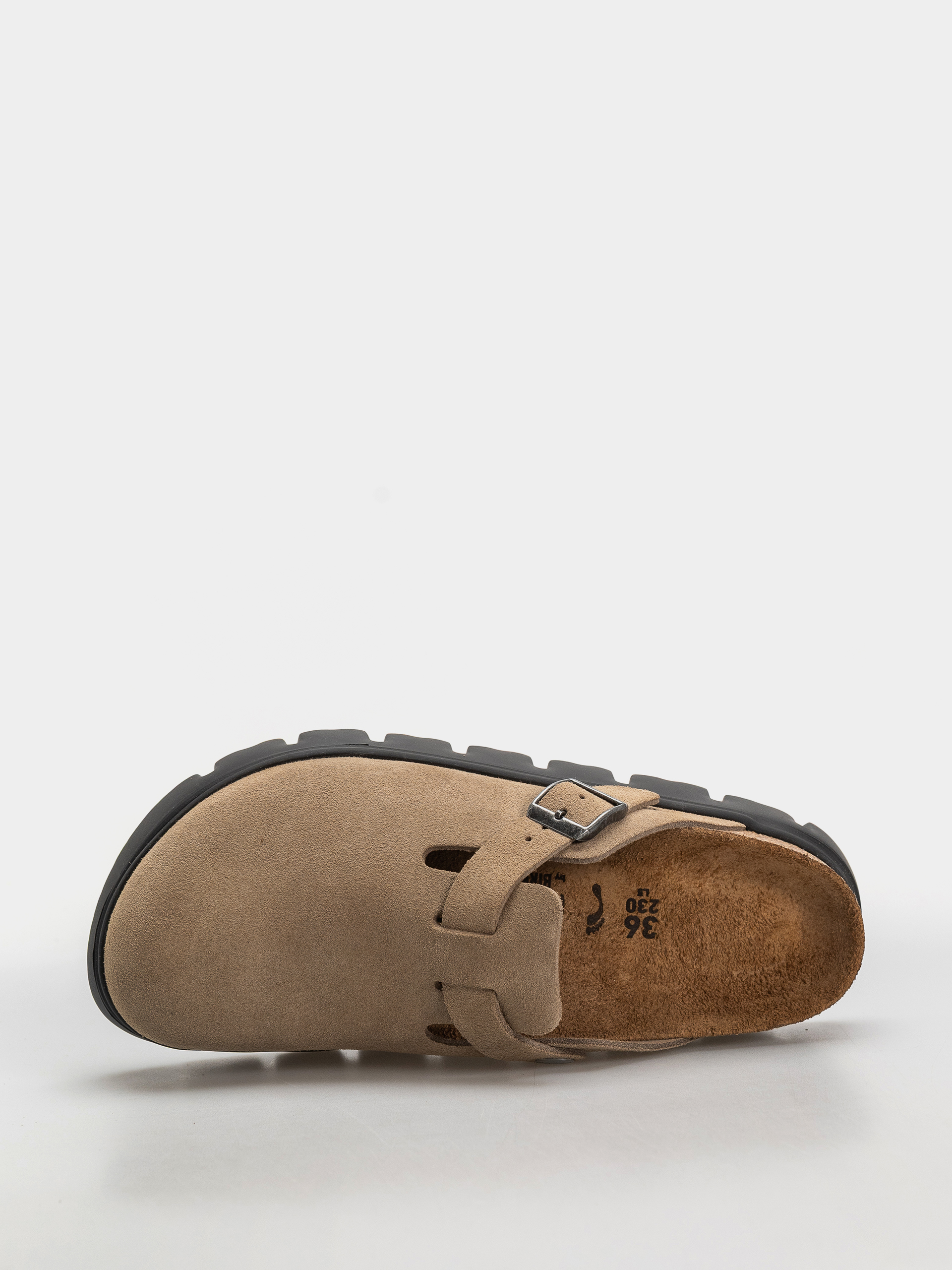 Шльопанці Birkenstock Boston Chunky Suede Leather Narrow Wmn (gray taupe)