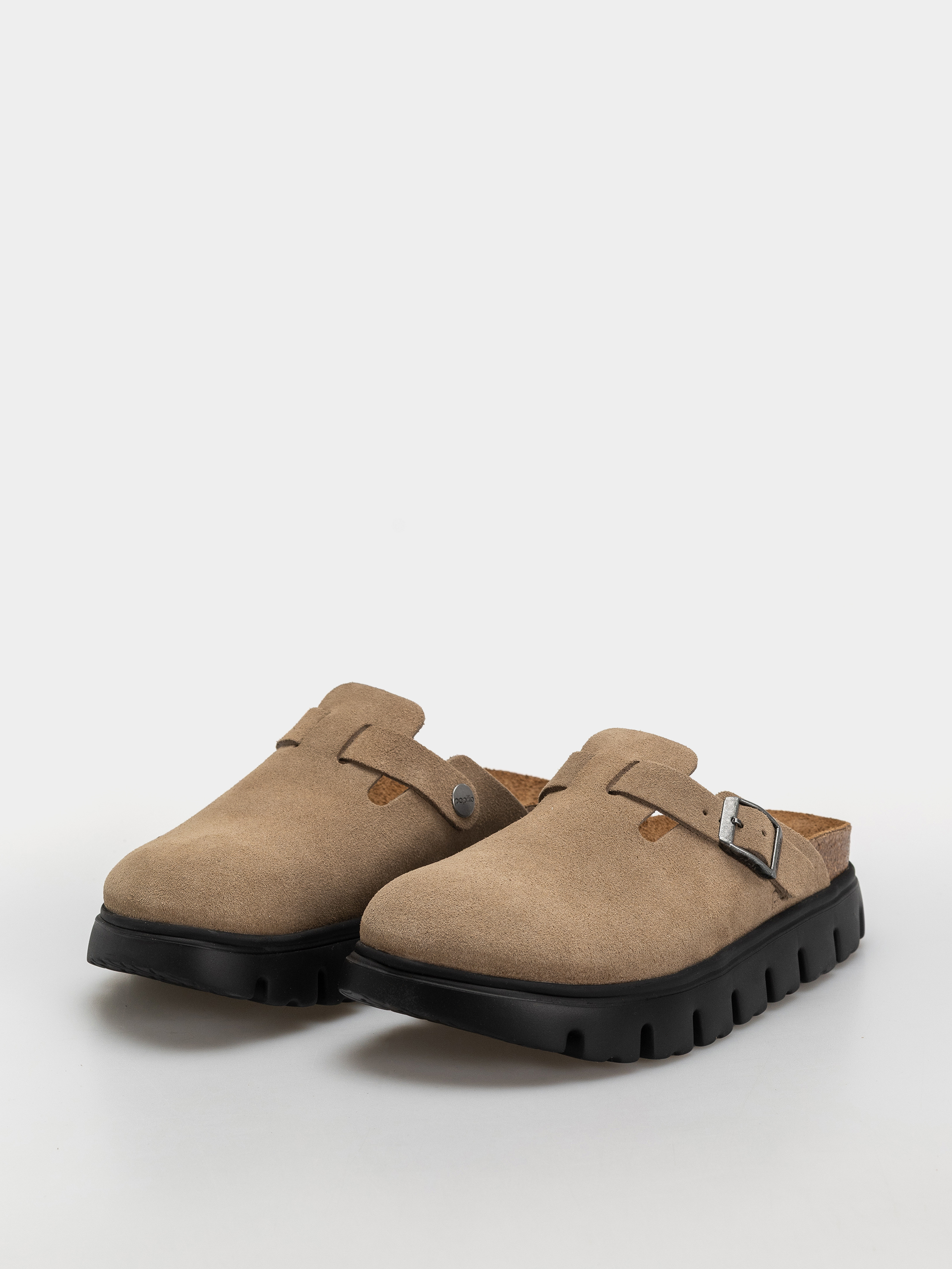 Шльопанці Birkenstock Boston Chunky Suede Leather Narrow Wmn (gray taupe)