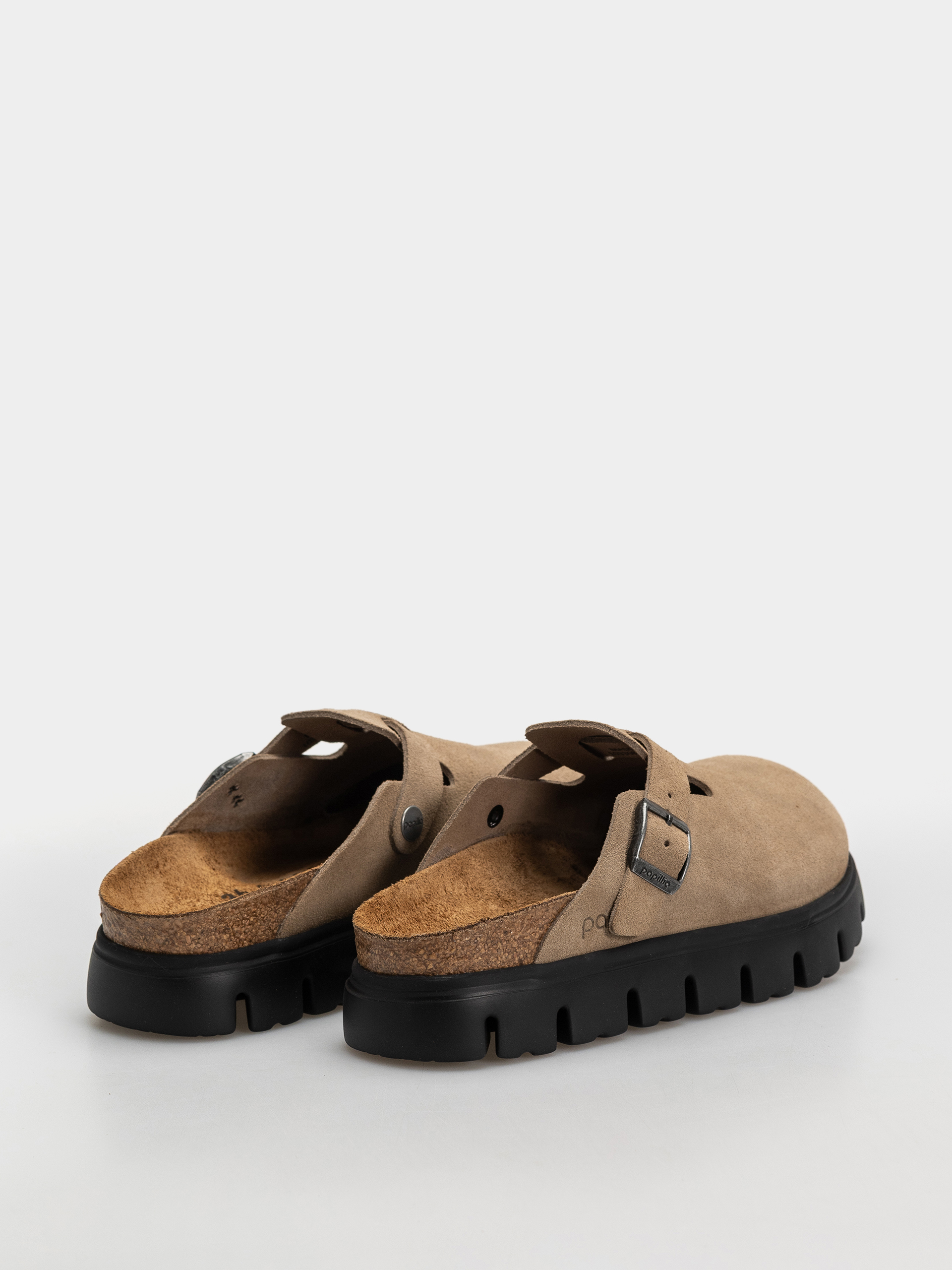 Шльопанці Birkenstock Boston Chunky Suede Leather Narrow Wmn (gray taupe)