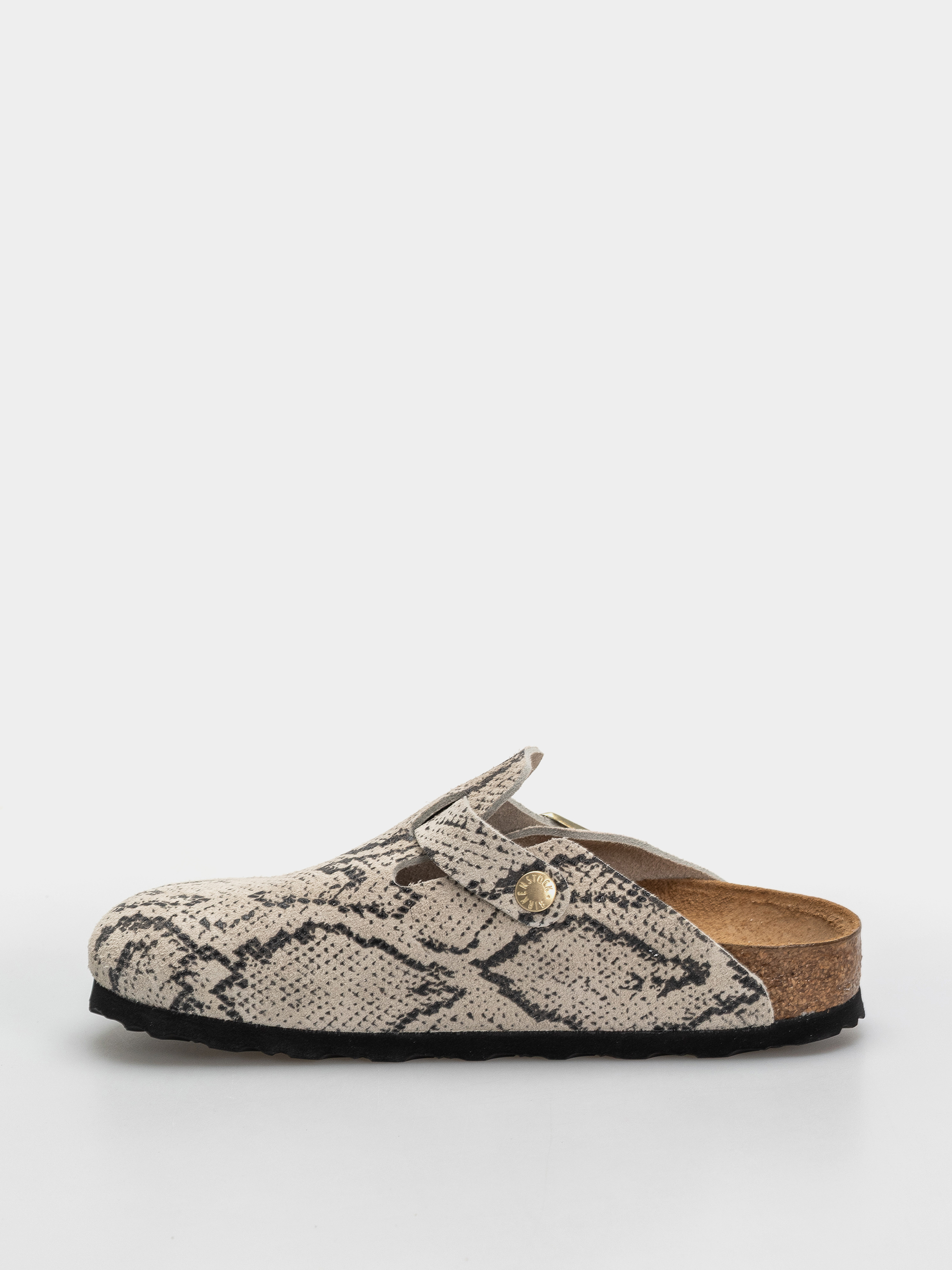 Шльопанці Birkenstock Boston Rivet Logo Suede Leather Narrow Wmn (snake oyster)