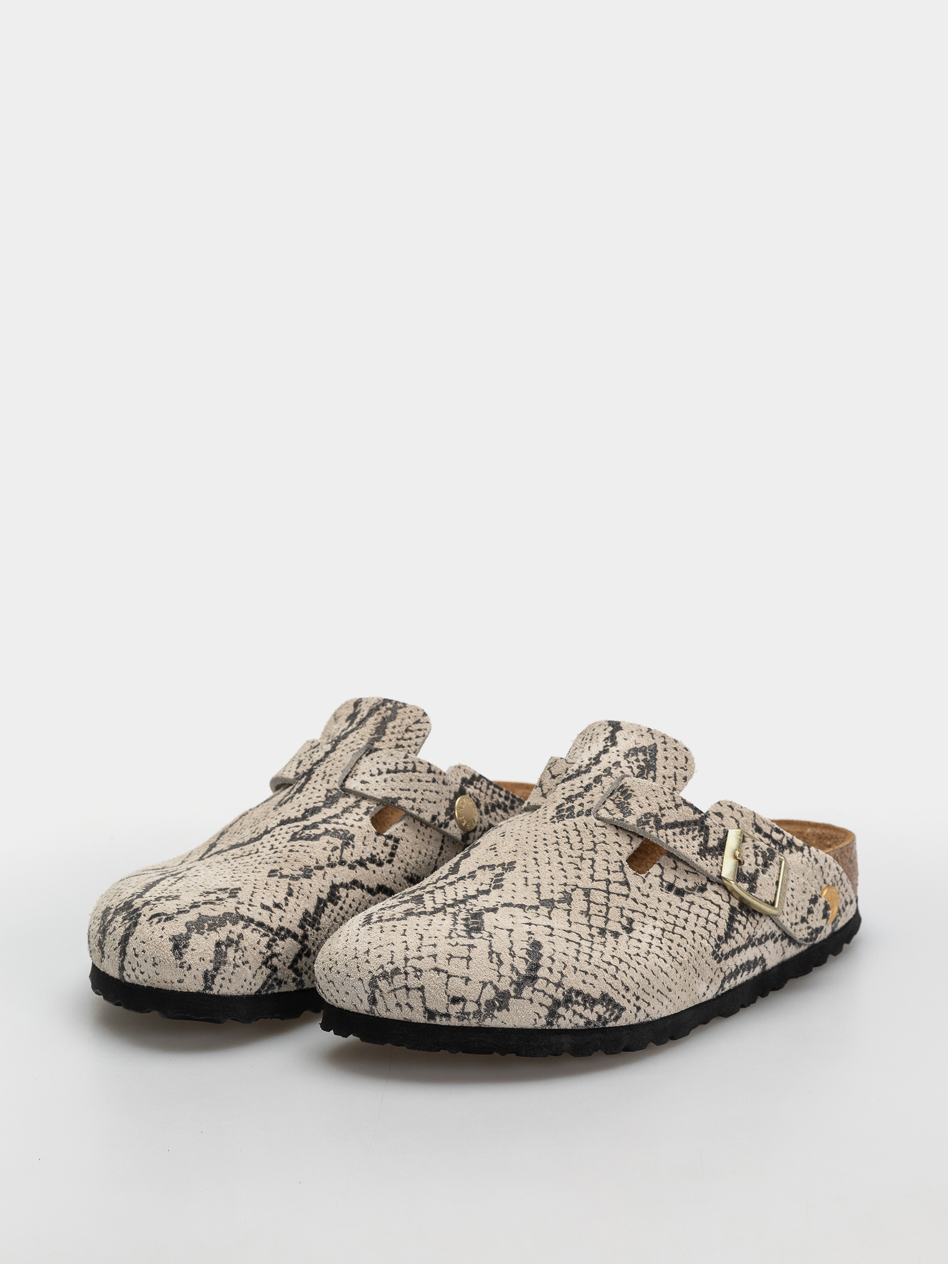 Шльопанці Birkenstock Boston Rivet Logo Suede Leather Narrow Wmn (snake oyster)