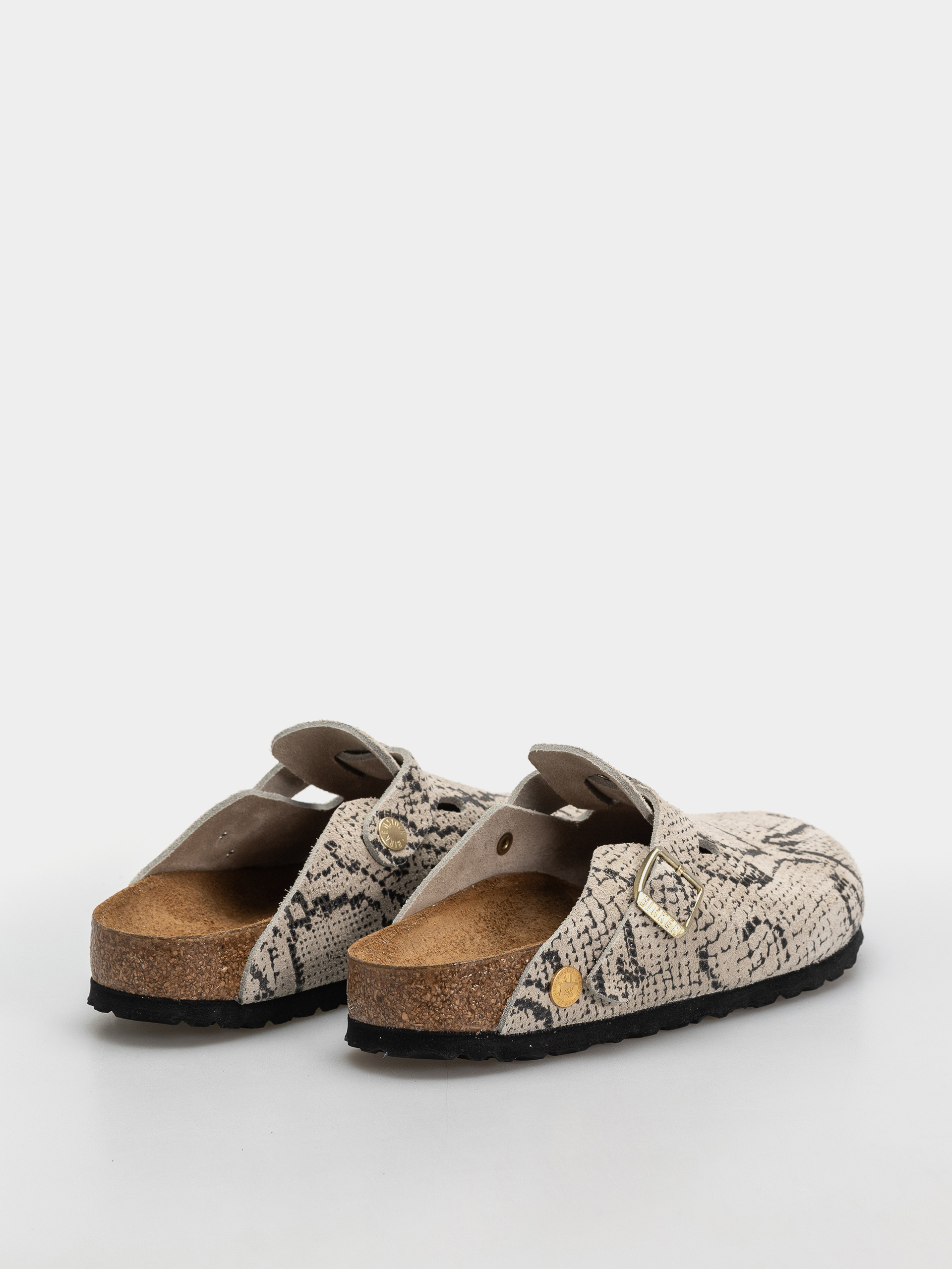 Шльопанці Birkenstock Boston Rivet Logo Suede Leather Narrow Wmn (snake oyster)