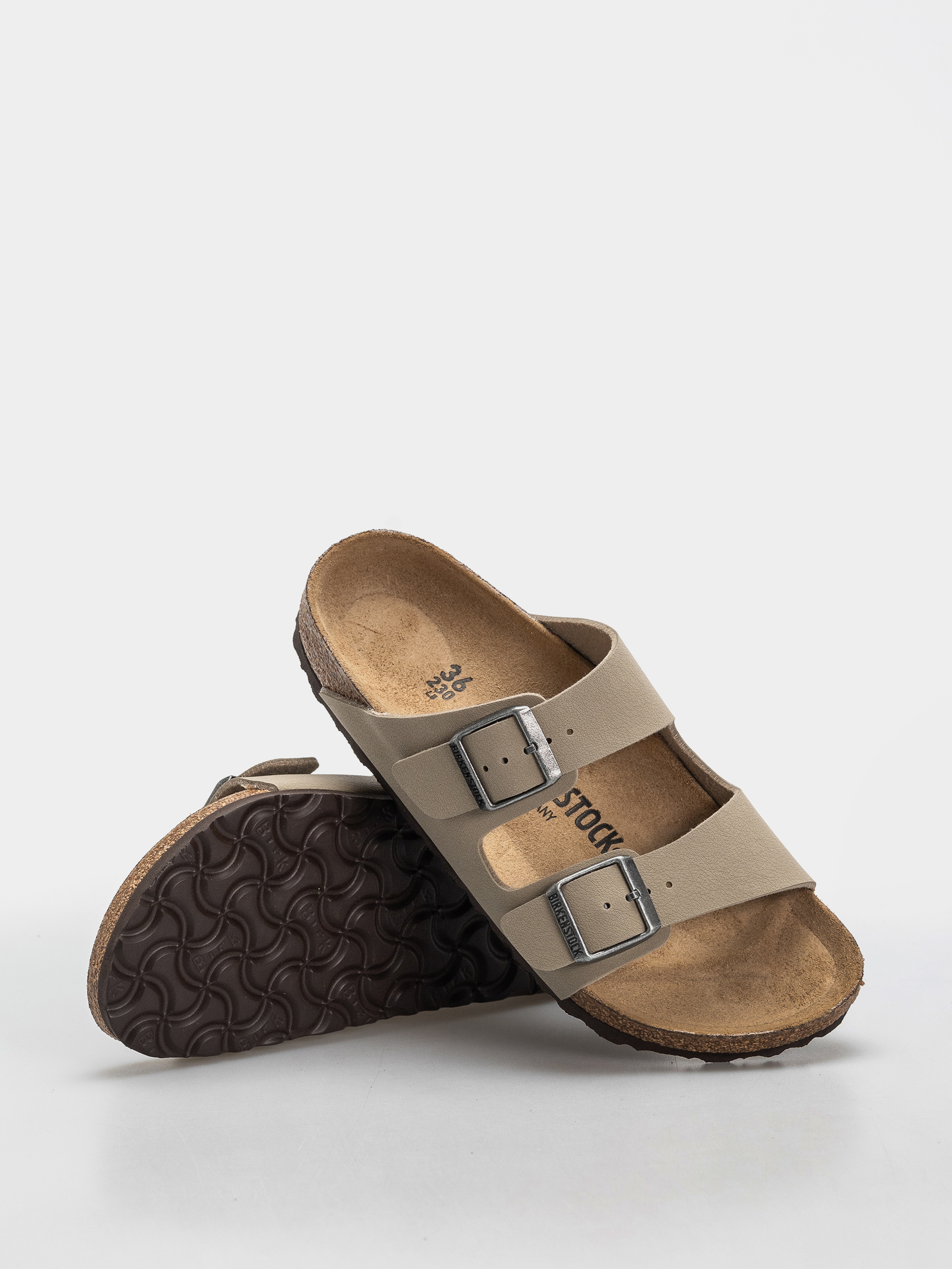 Шльопанці Birkenstock Arizona Birko Flor Narrow (faded khaki/dark brown os)