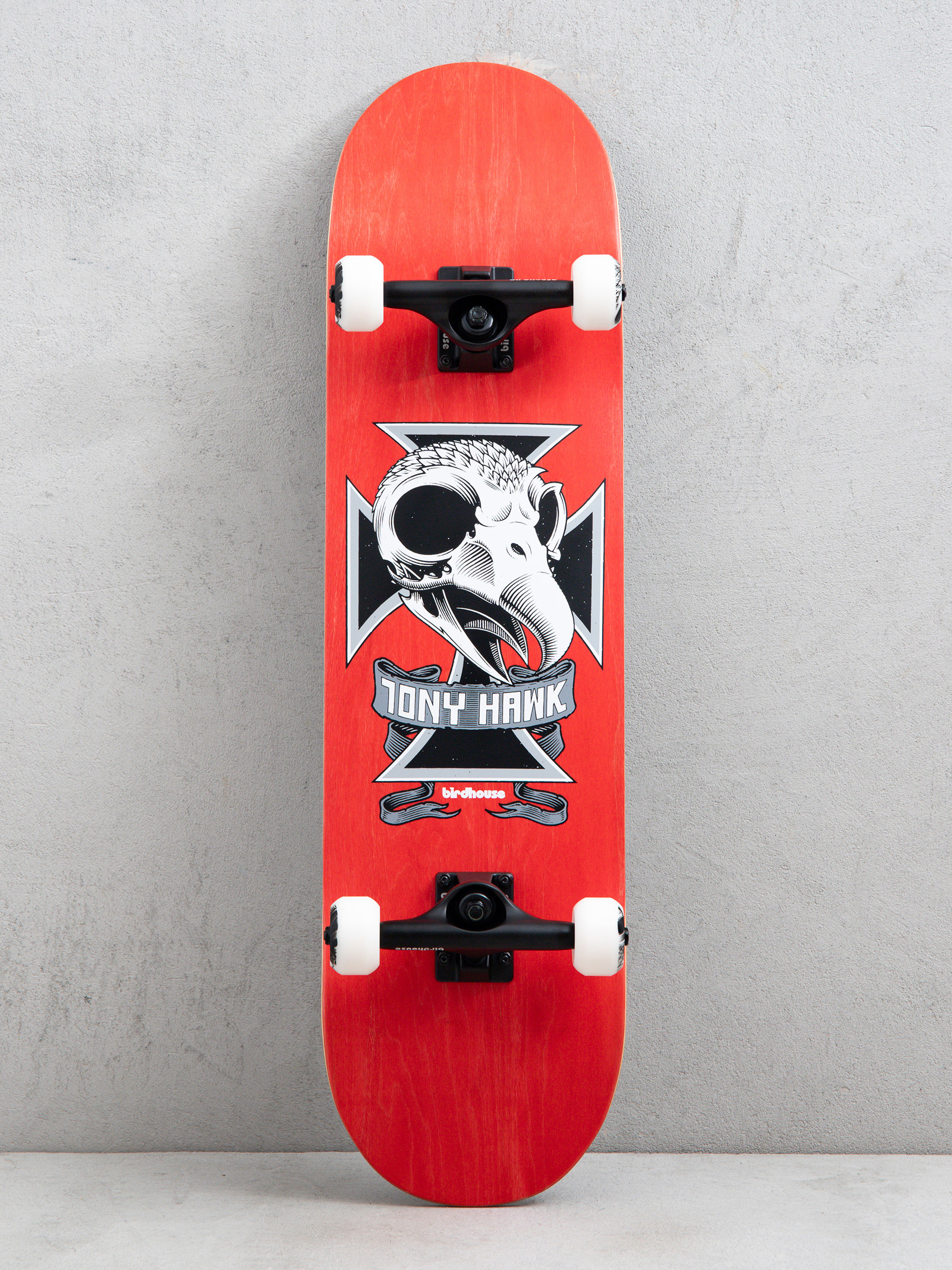 Скейтборд Birdhouse Hawk Skull 2 (red)