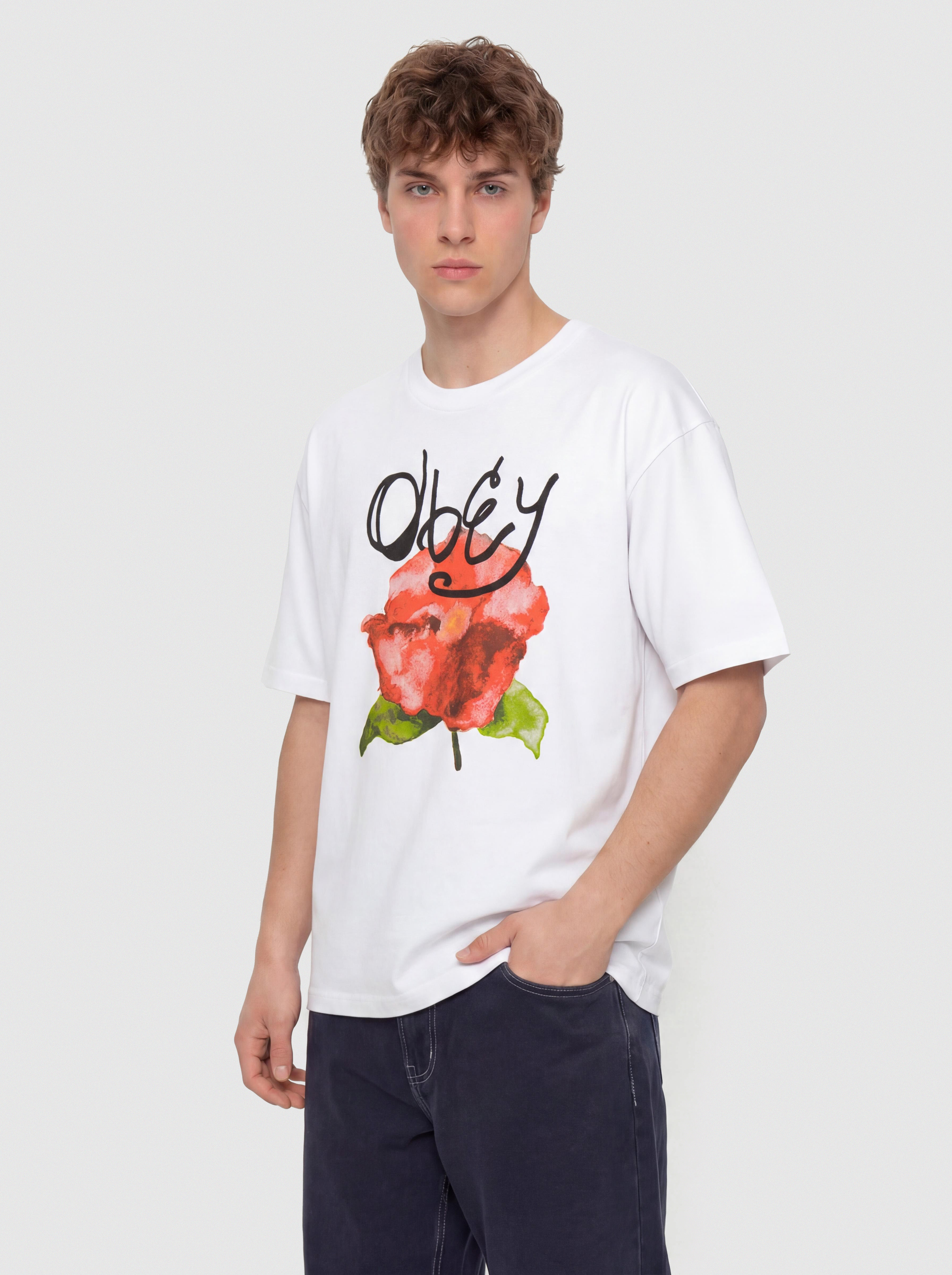 Футболка OBEY Watercolor Poppy (white)