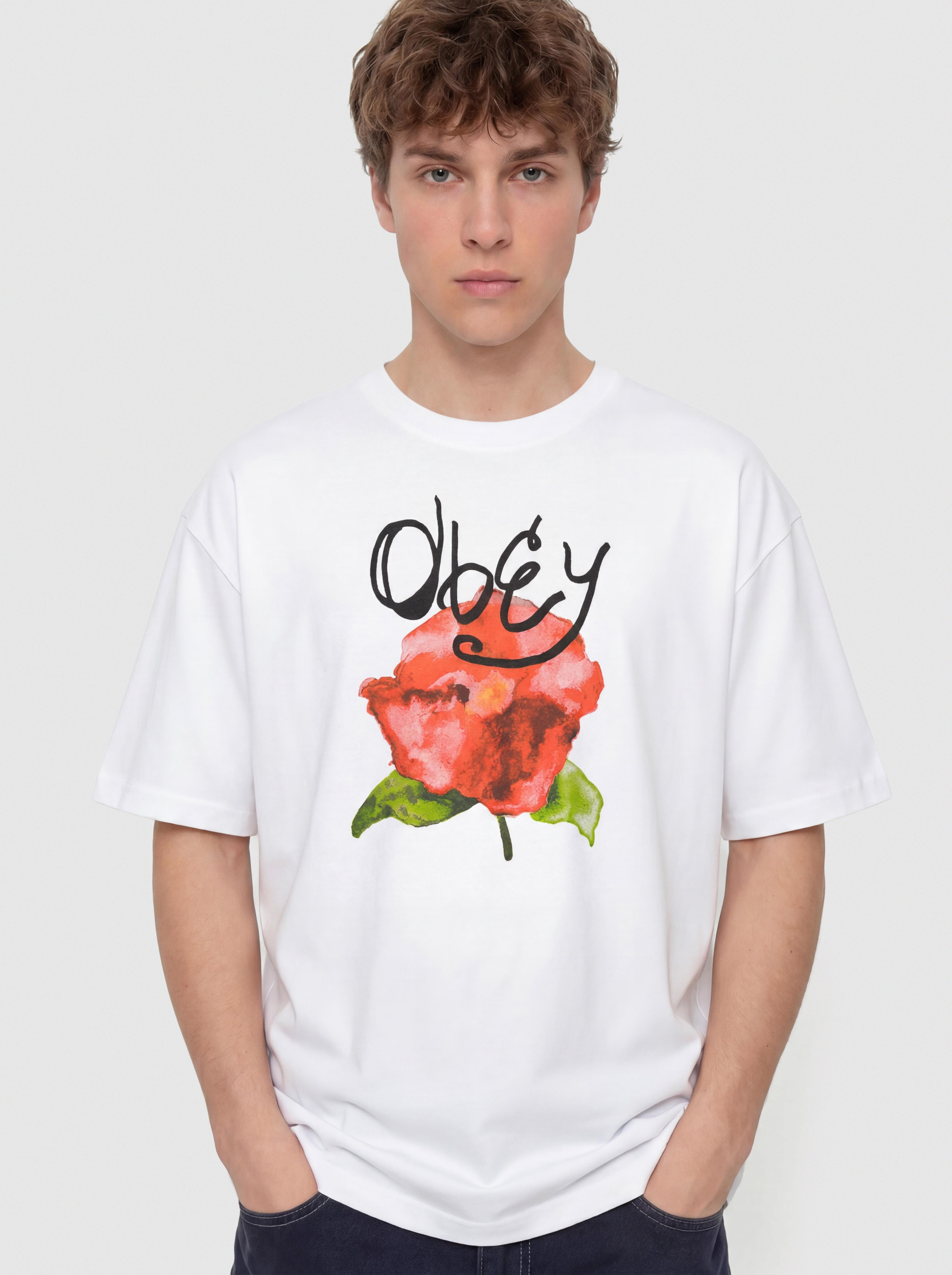 Футболка OBEY Watercolor Poppy (white)