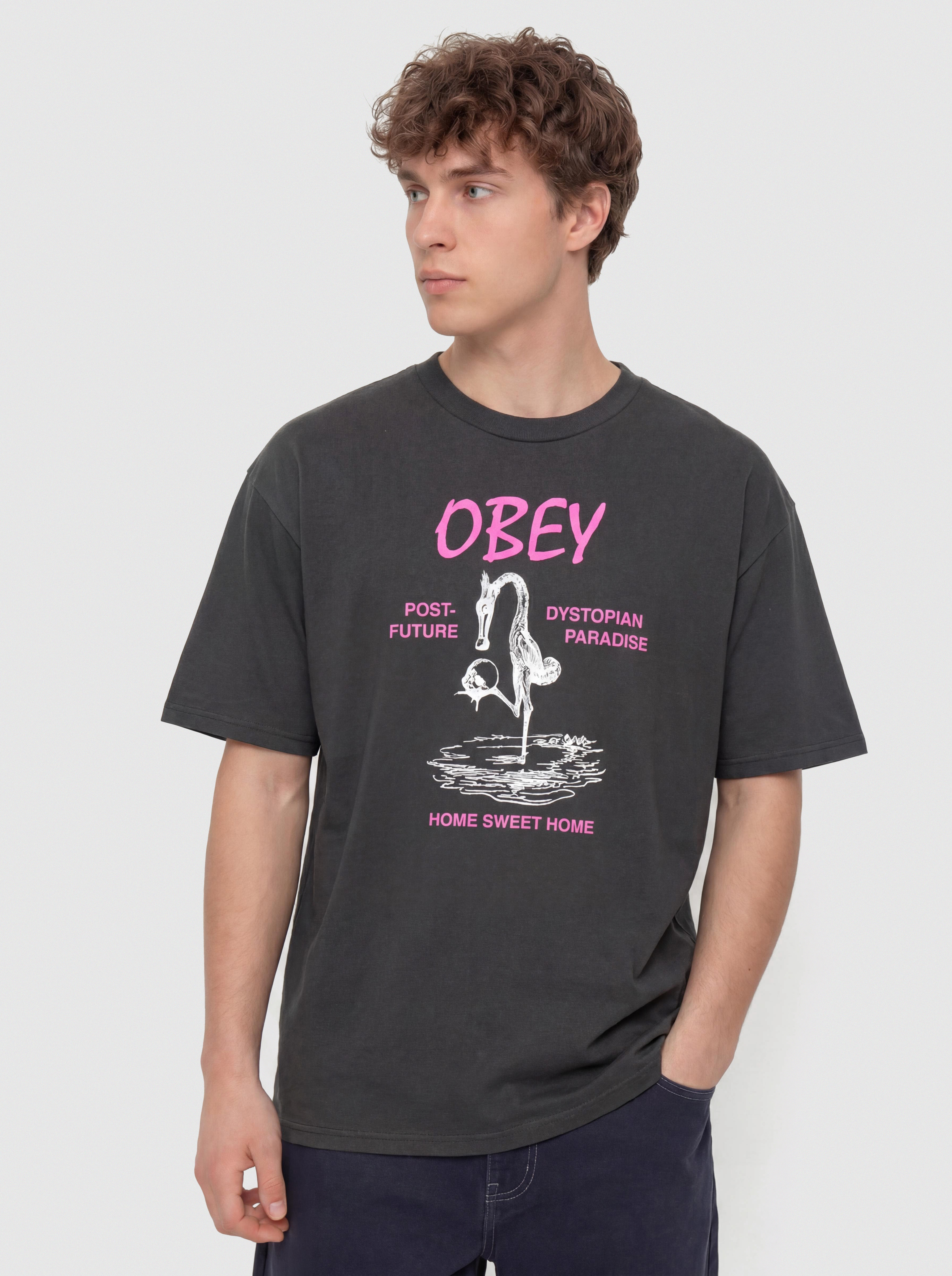 Футболка OBEY Post Future (vintage black)