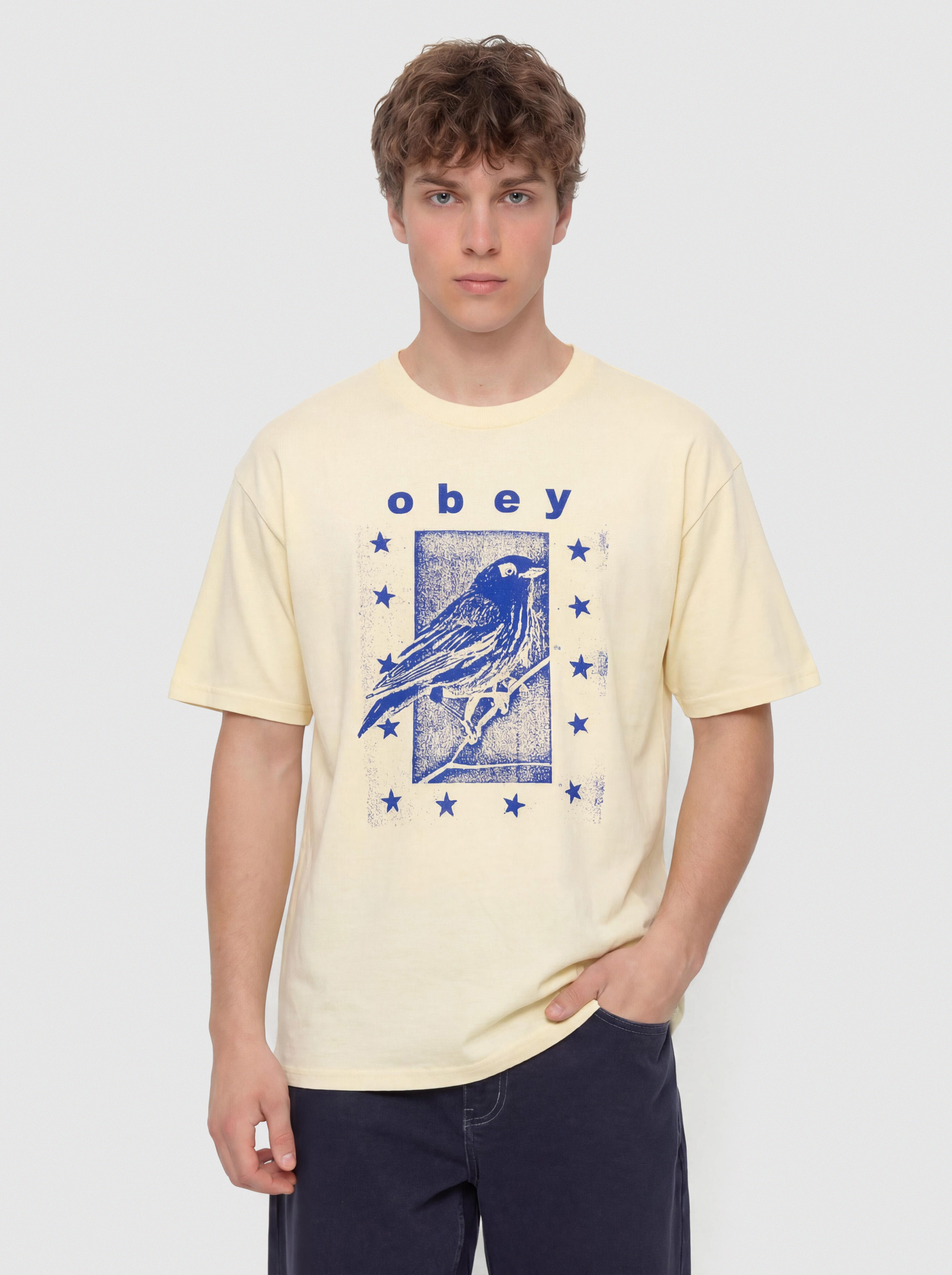 Футболка OBEY Fly Away (pale yellow)