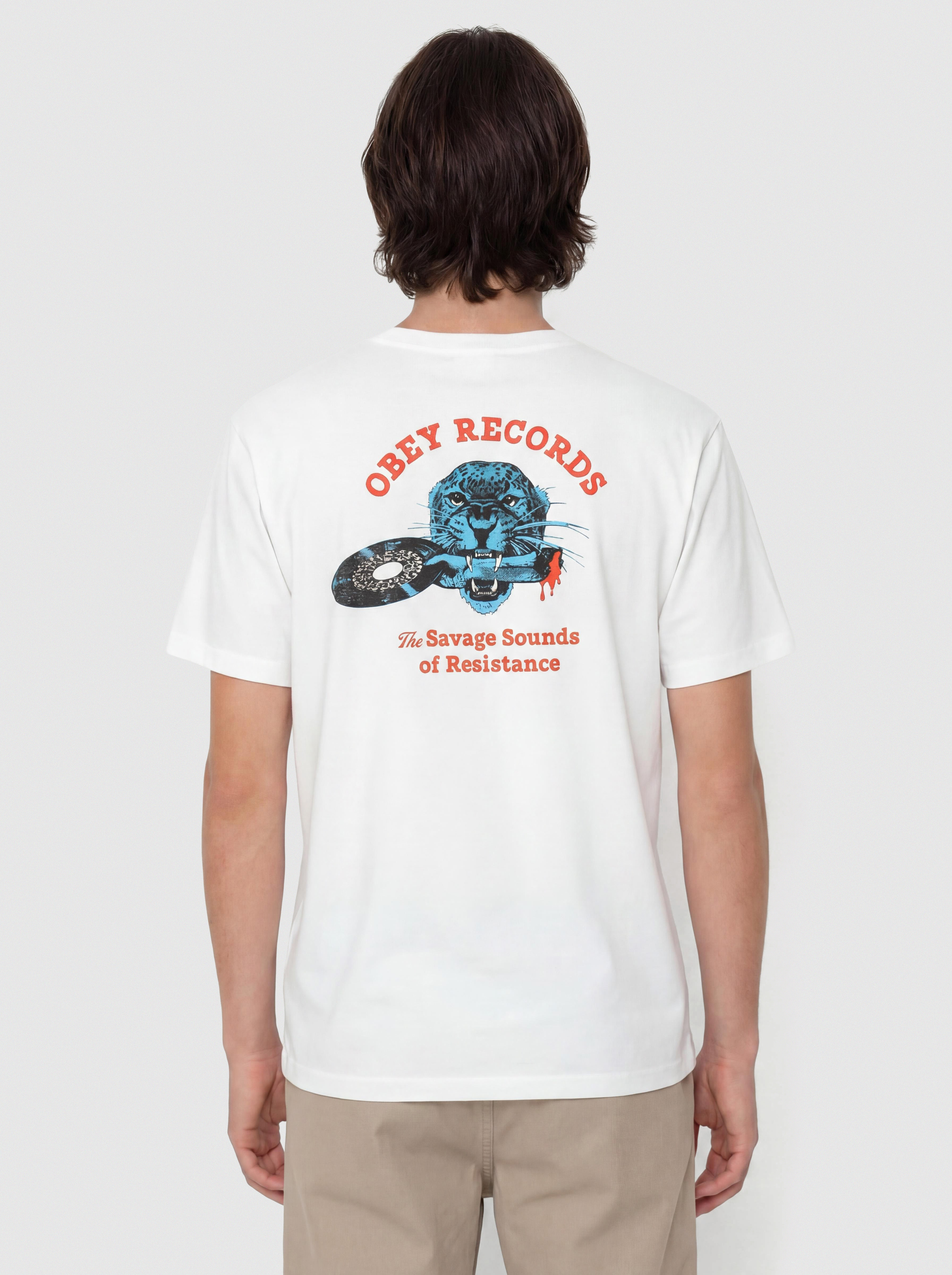 Футболка OBEY Savage Sounds Leopard (white)