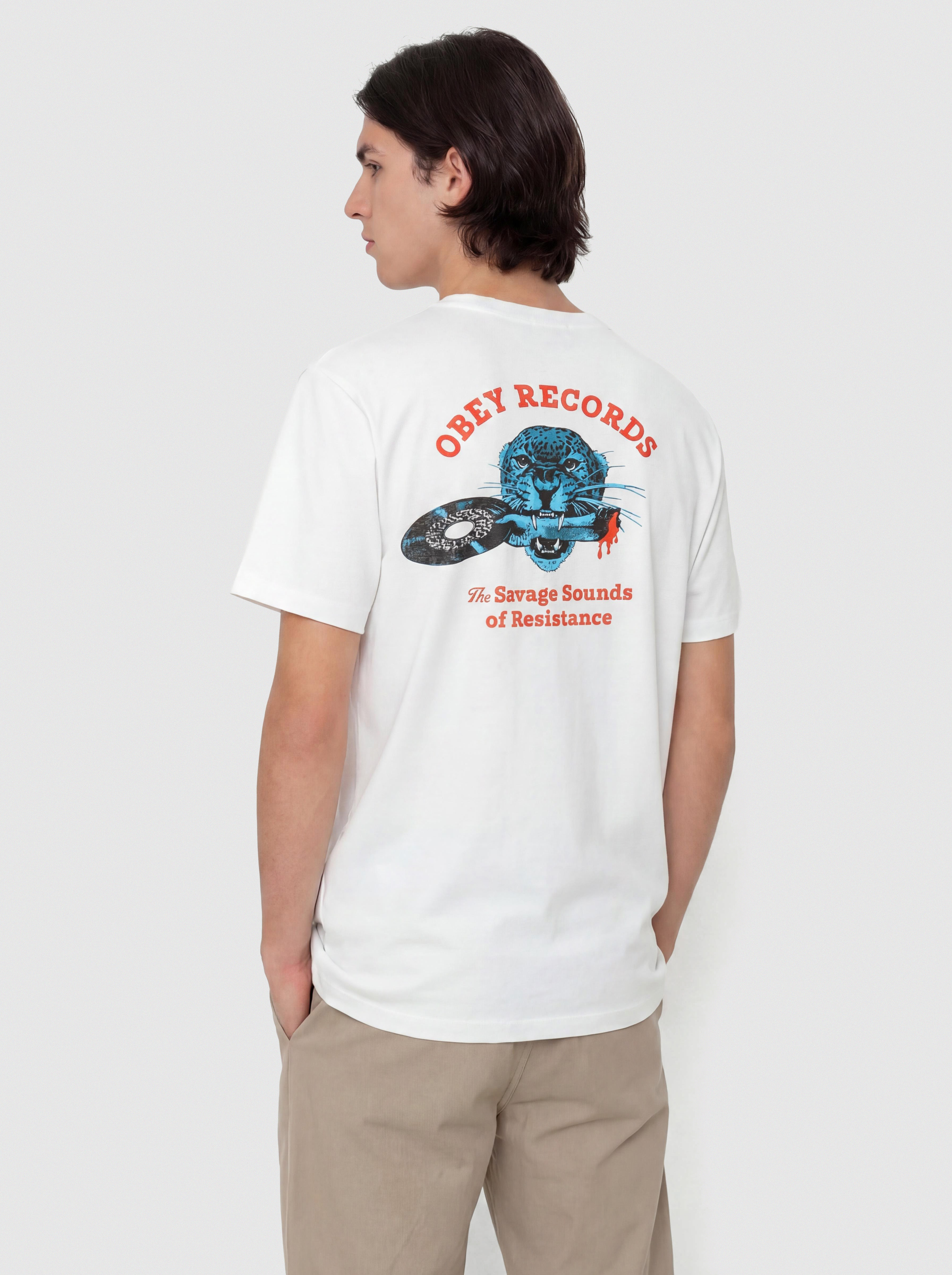 Футболка OBEY Savage Sounds Leopard (white)