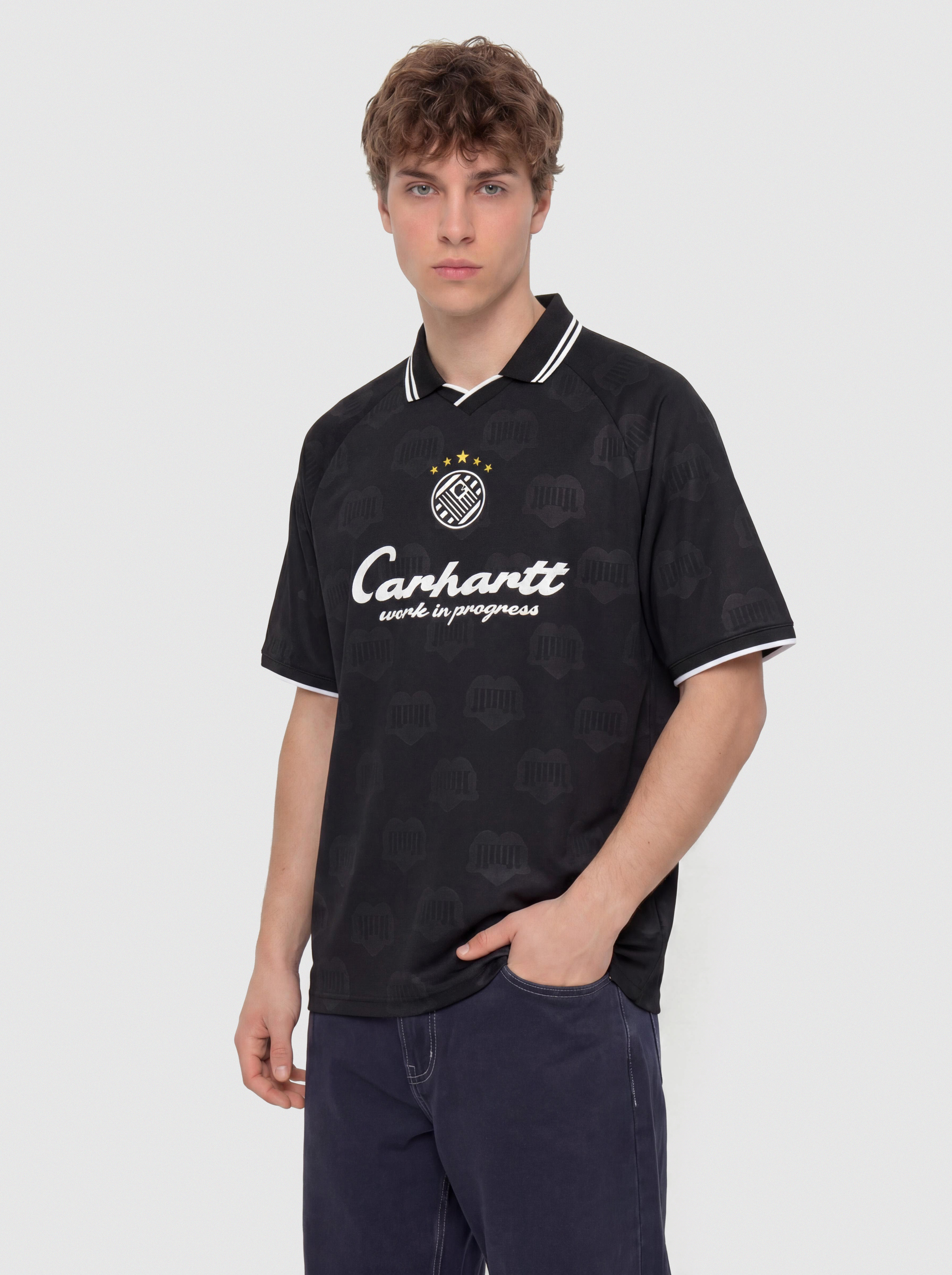 Футболка Carhartt WIP Terrace Football (heart train jacquard black)