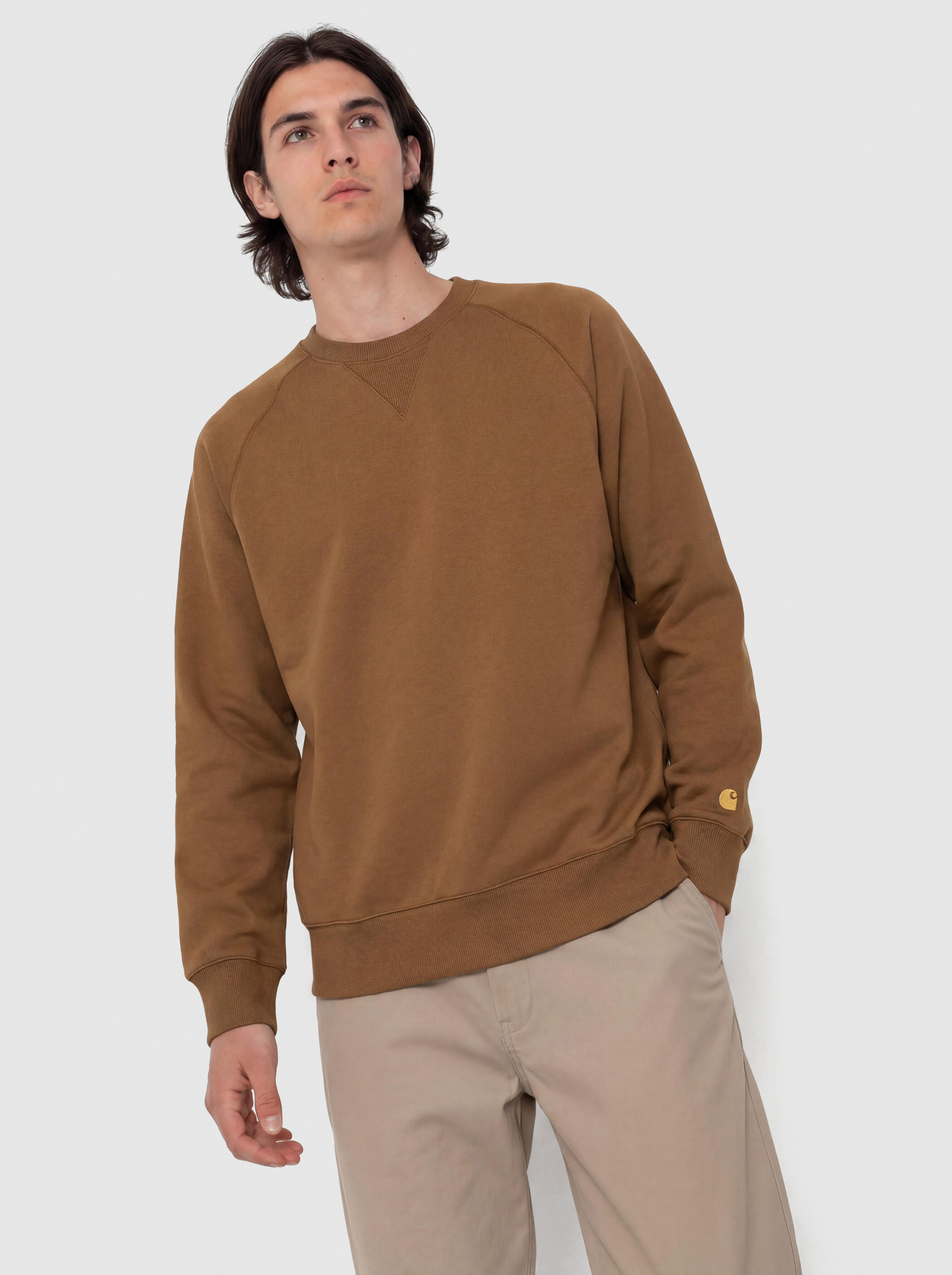 Світшот Carhartt WIP Chase (hamilton brown/gold)