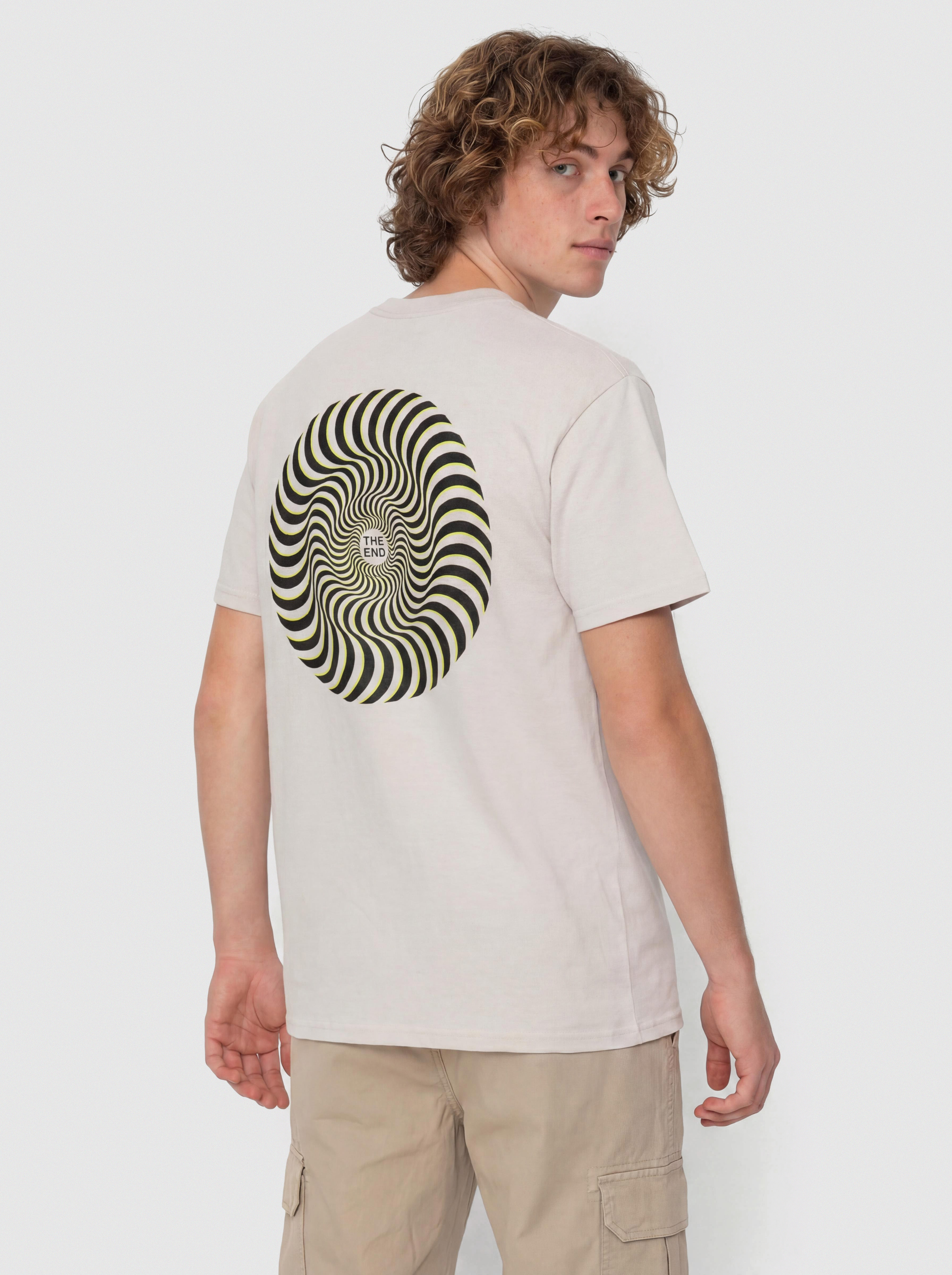 Футболка Spitfire Classic Swirl Overlay (ice grey w/black green prints)