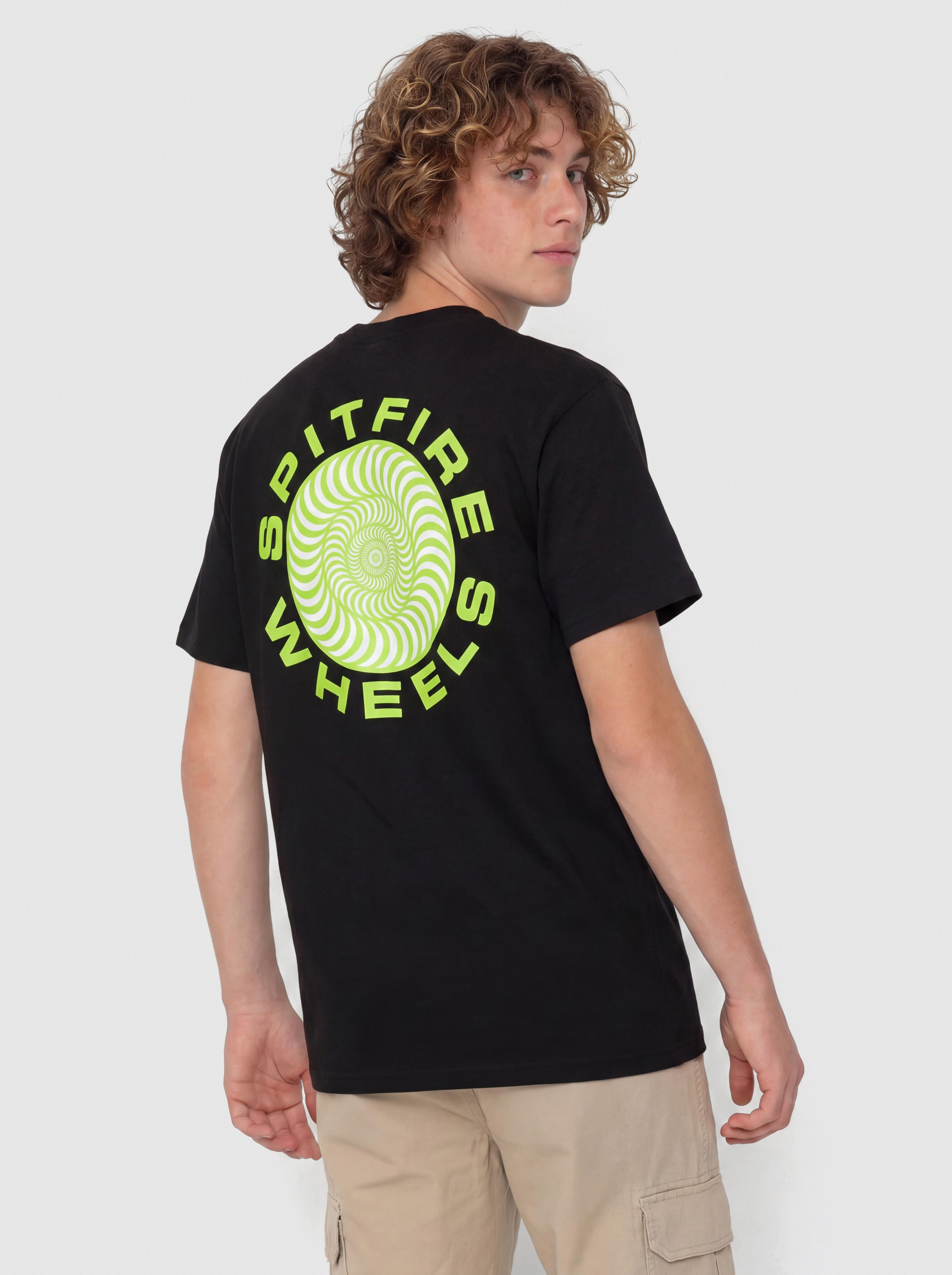 Футболка Spitfire Classic 87 Swirl Fill (black w/green white prints)