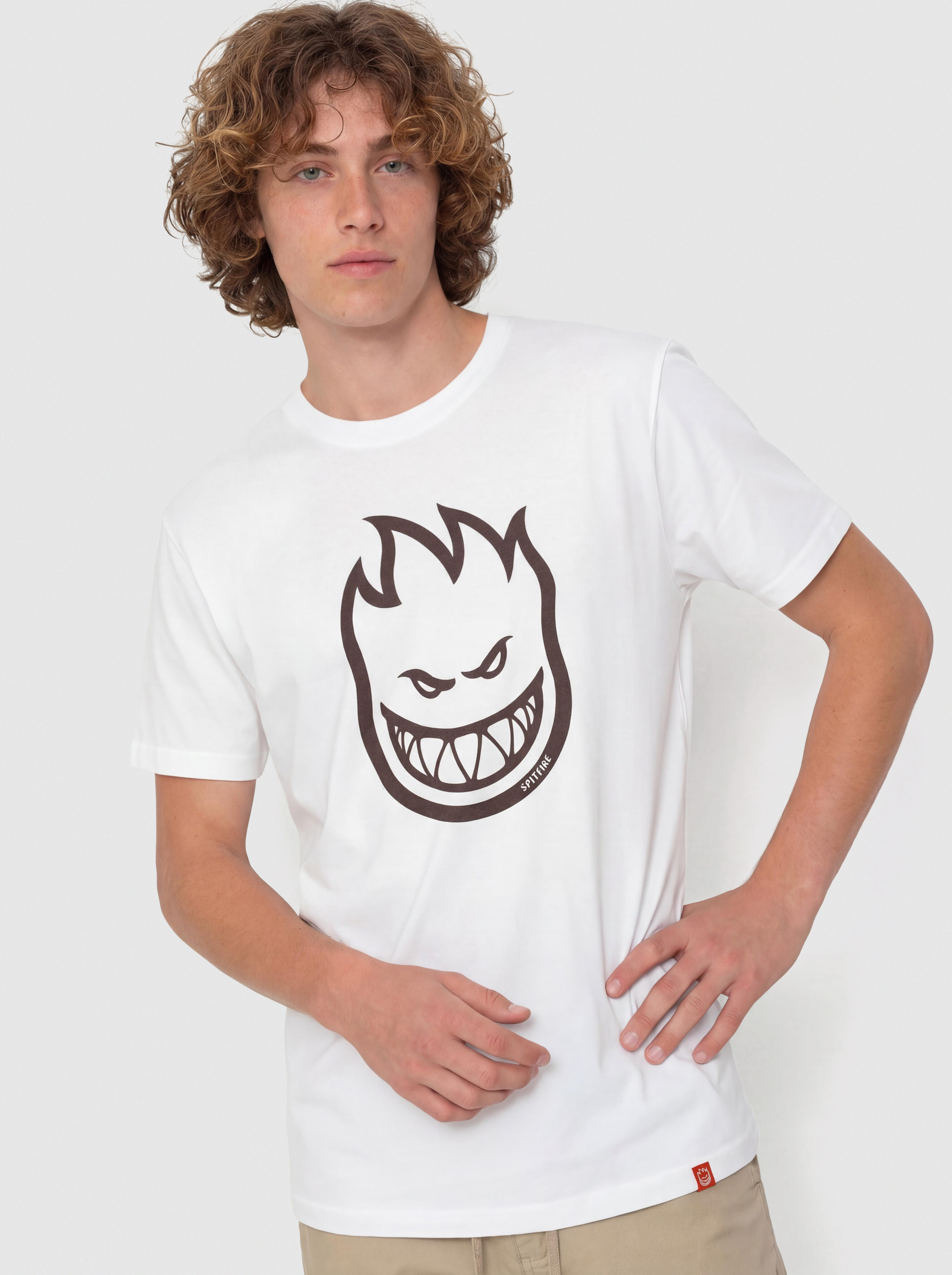 Футболка Spitfire Bighead (white w/dark red print)