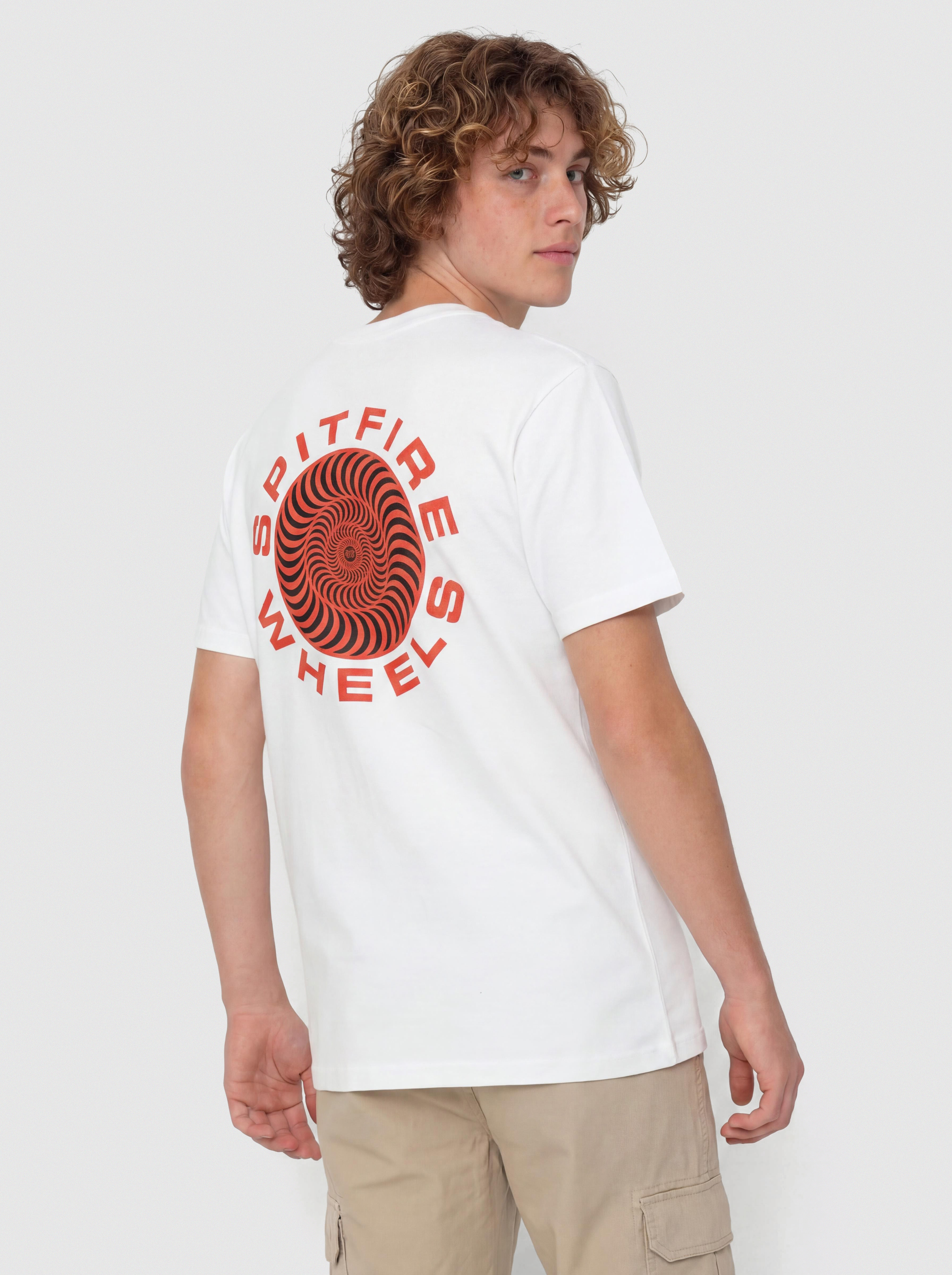 Футболка Spitfire Classic 87 Swirl Fill (white w/red black prints)