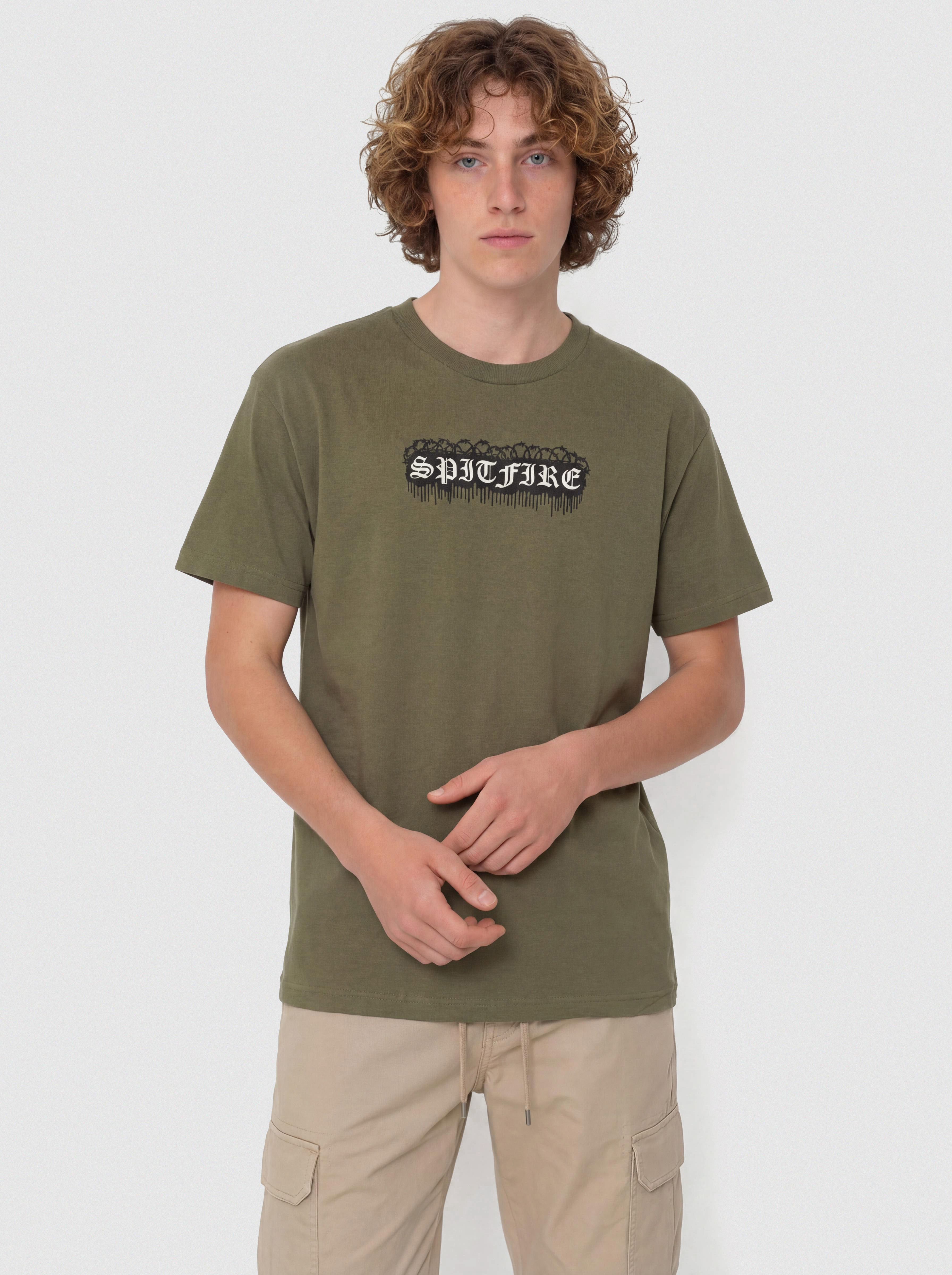 Футболка Spitfire Old E Barbed (military green)
