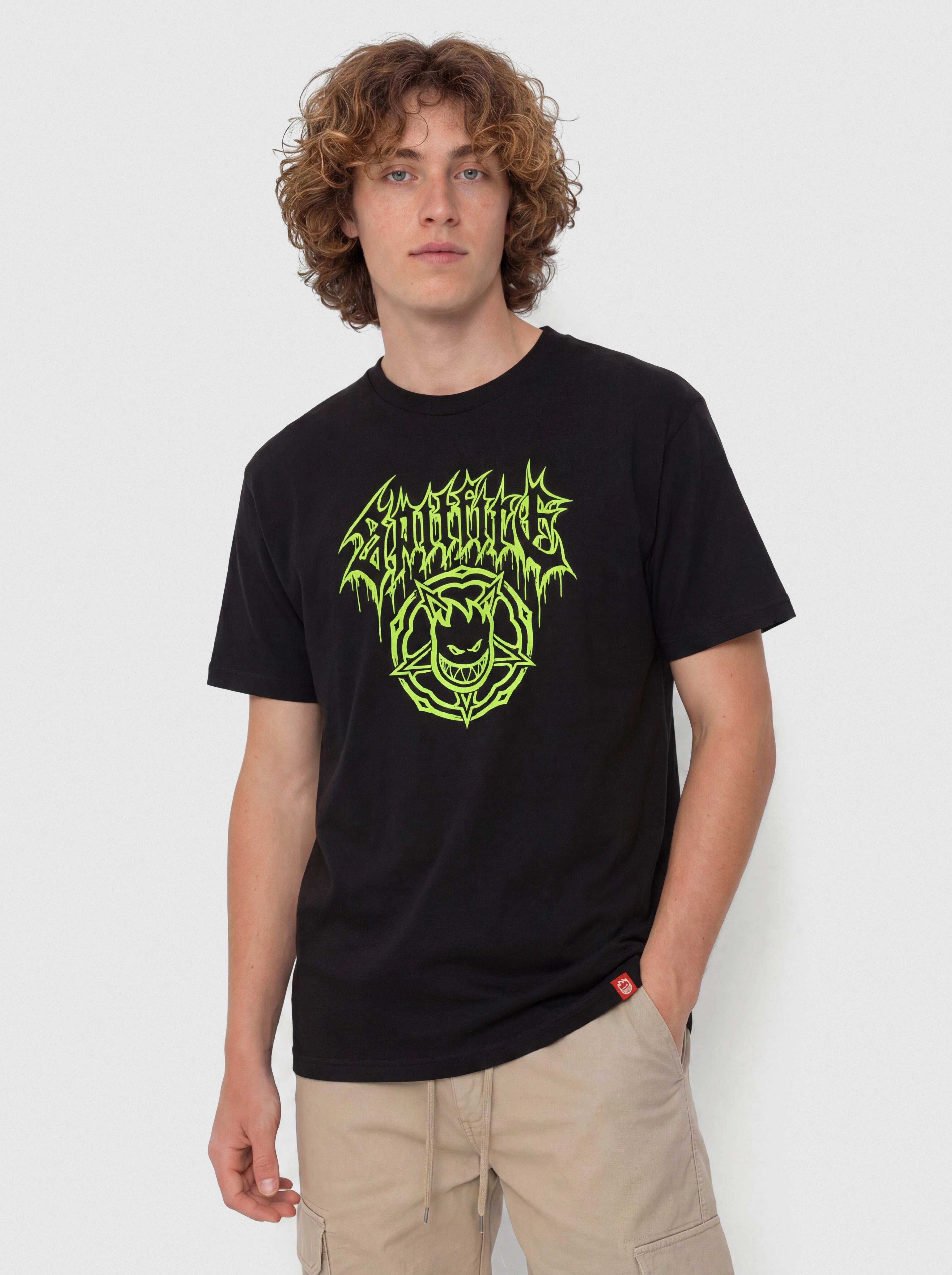 Футболка Spitfire Basic Pentagram Drip (black w/green print)