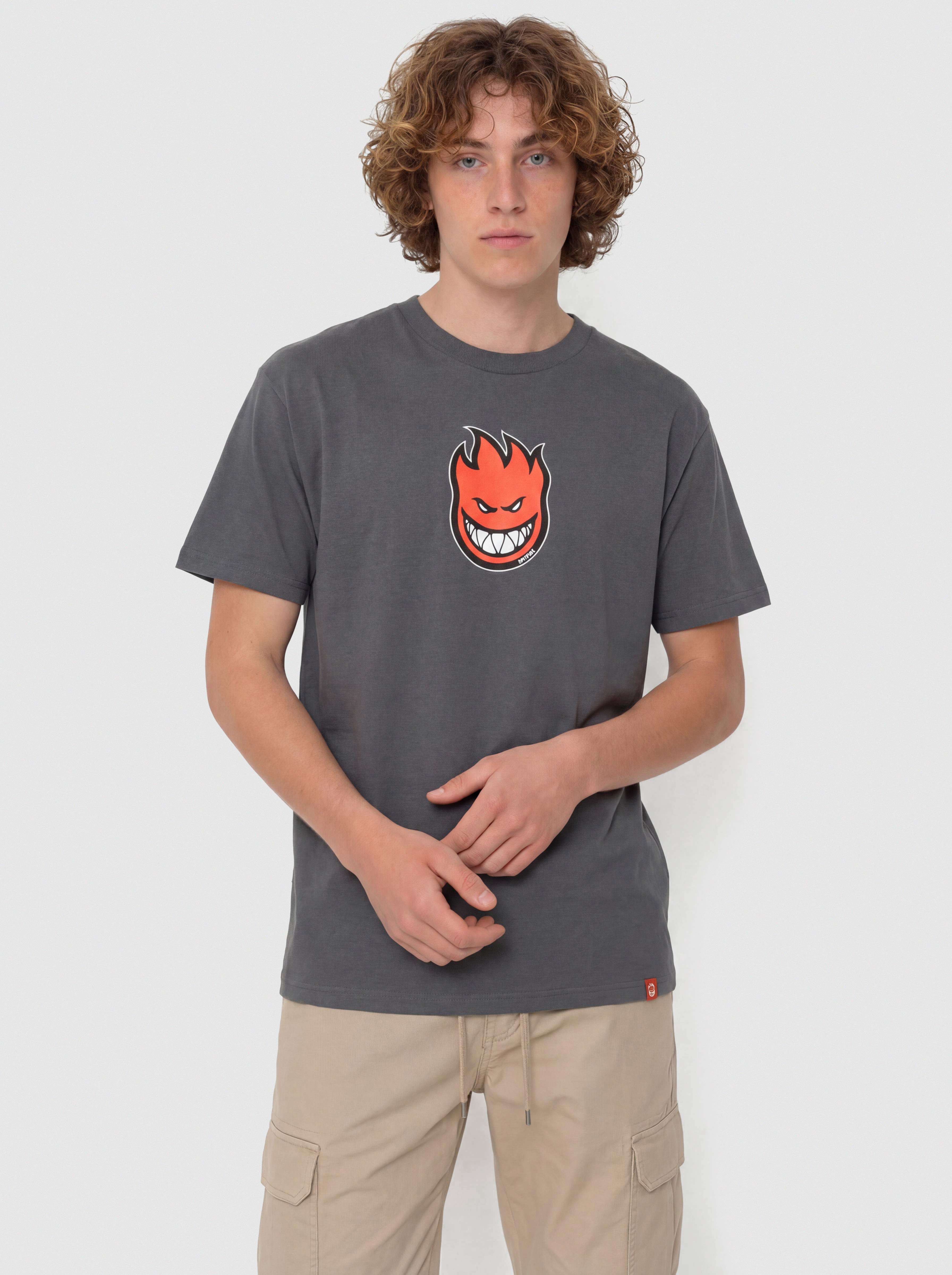 Футболка Spitfire Bighead Mid Fill (charcoal w/red black white print)