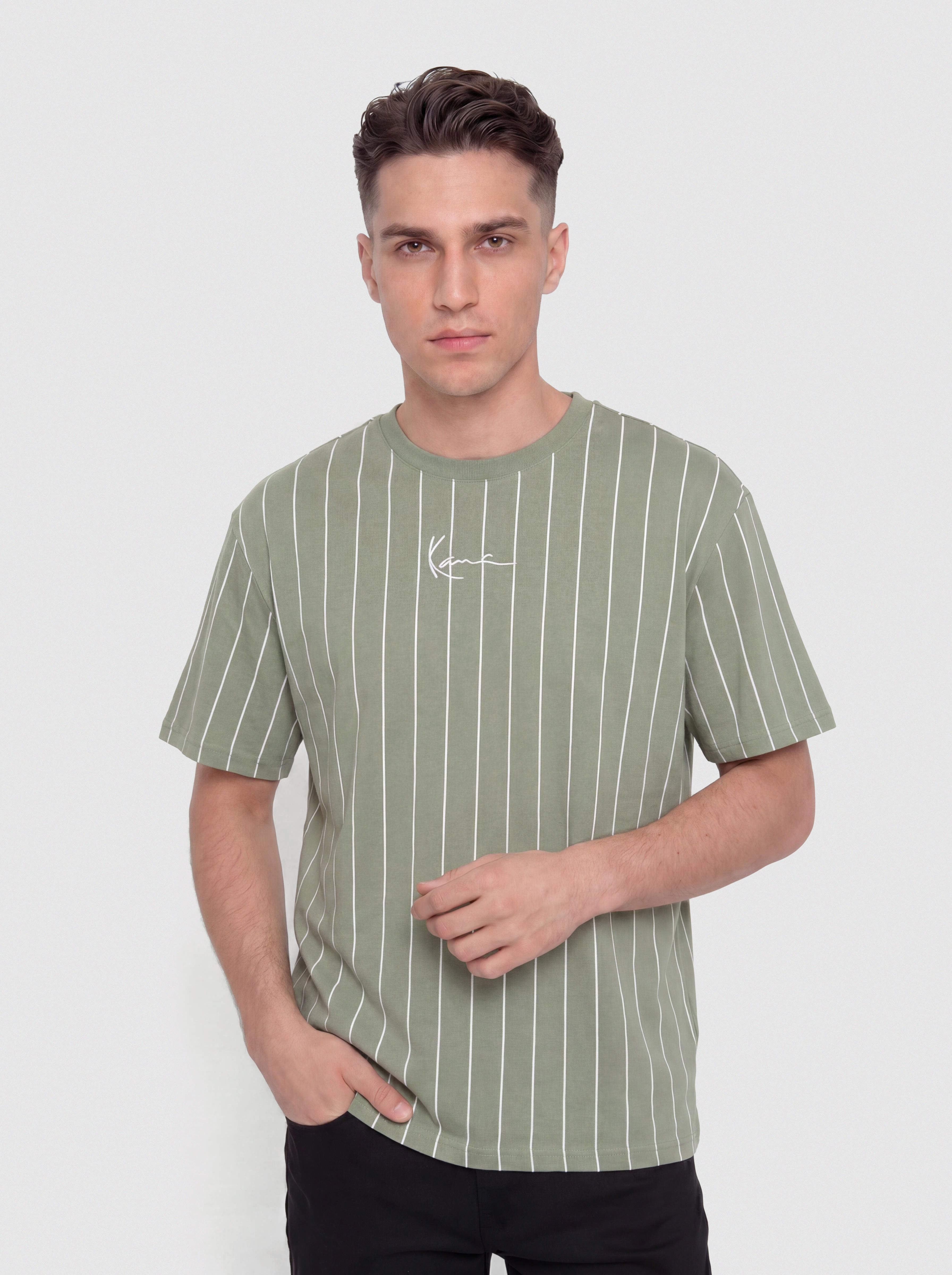 Футболка Karl Kani Small Signature Pinstripe (green)