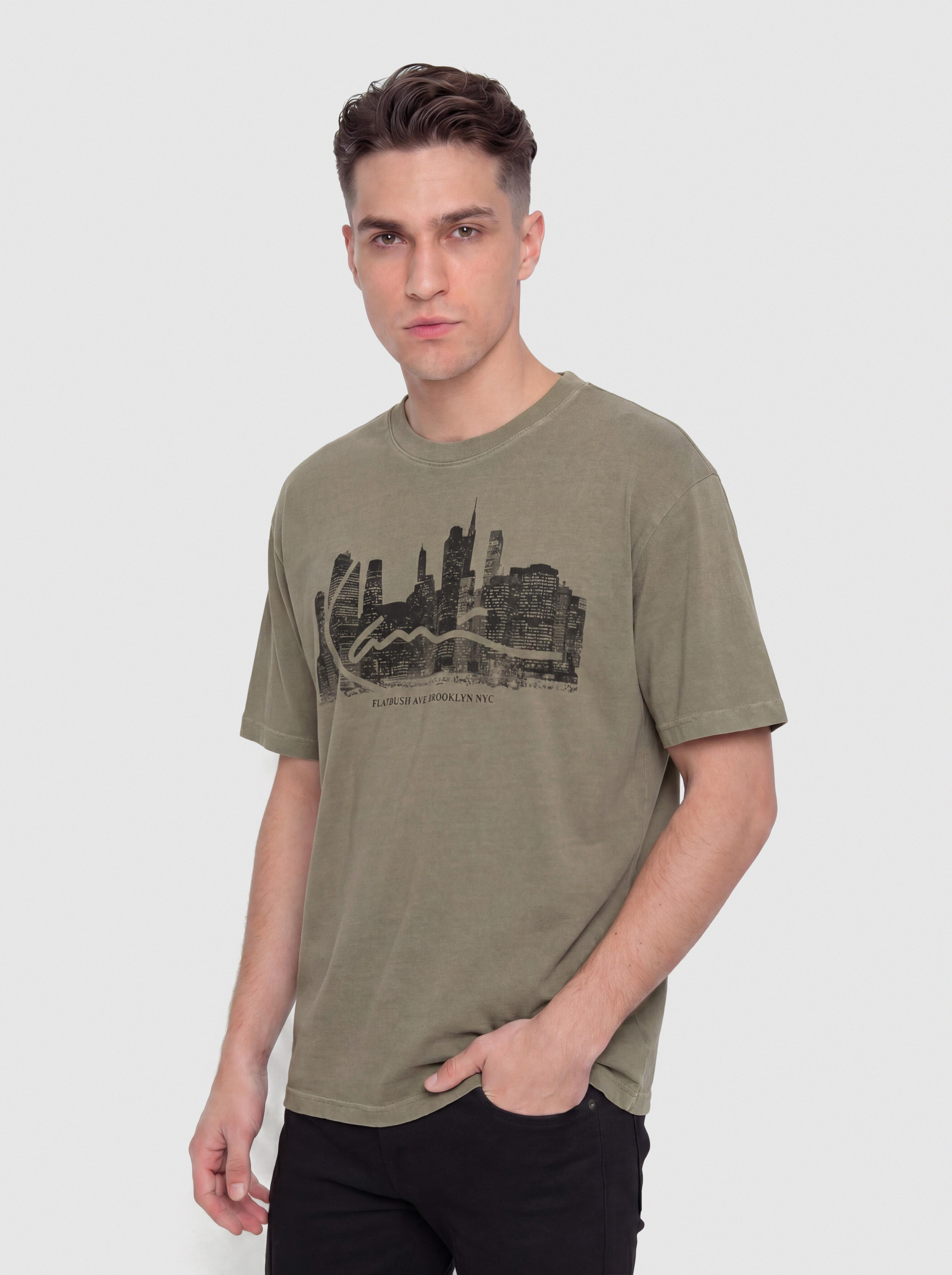 Футболка Karl Kani Signature Skyline Washed Boxy (green)