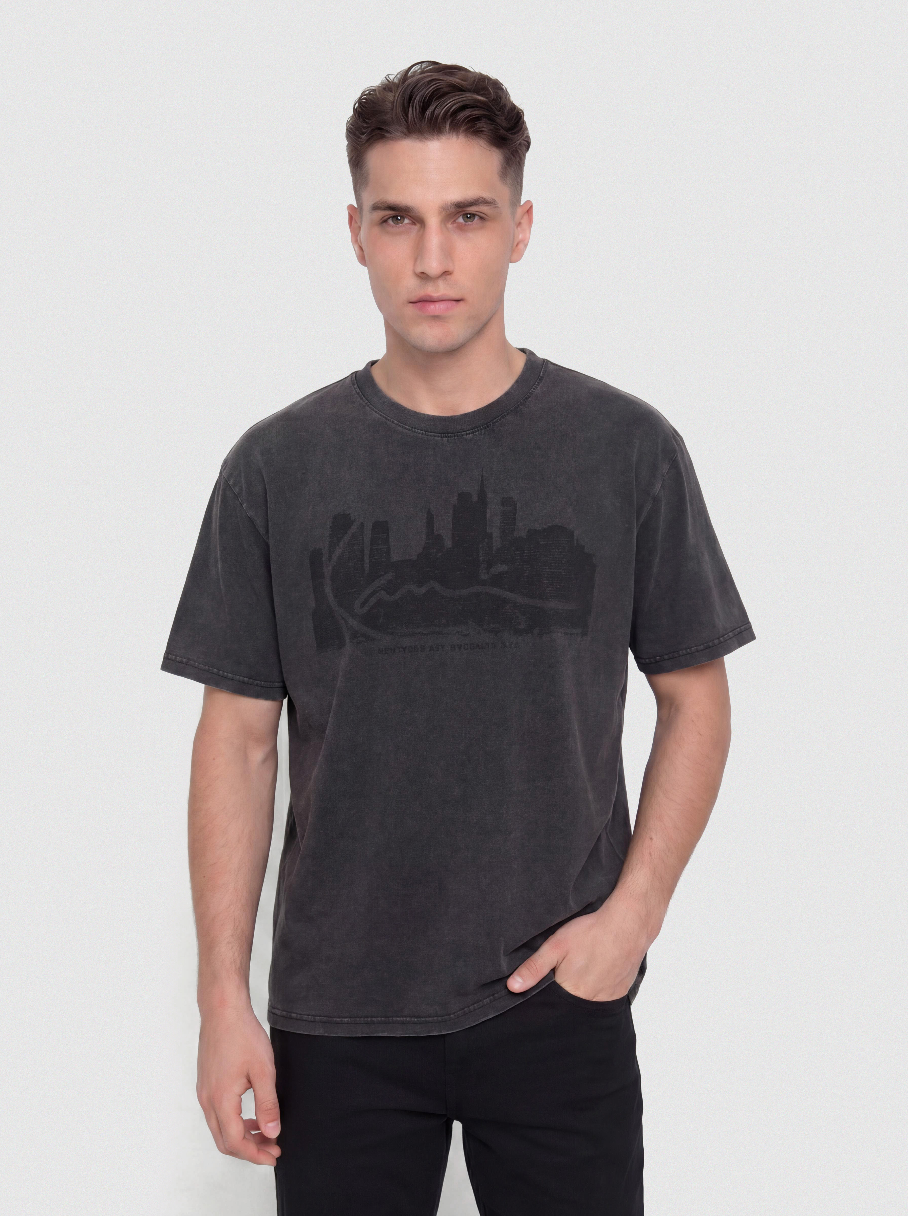 Футболка Karl Kani Signature Skyline Washed Boxy (black)